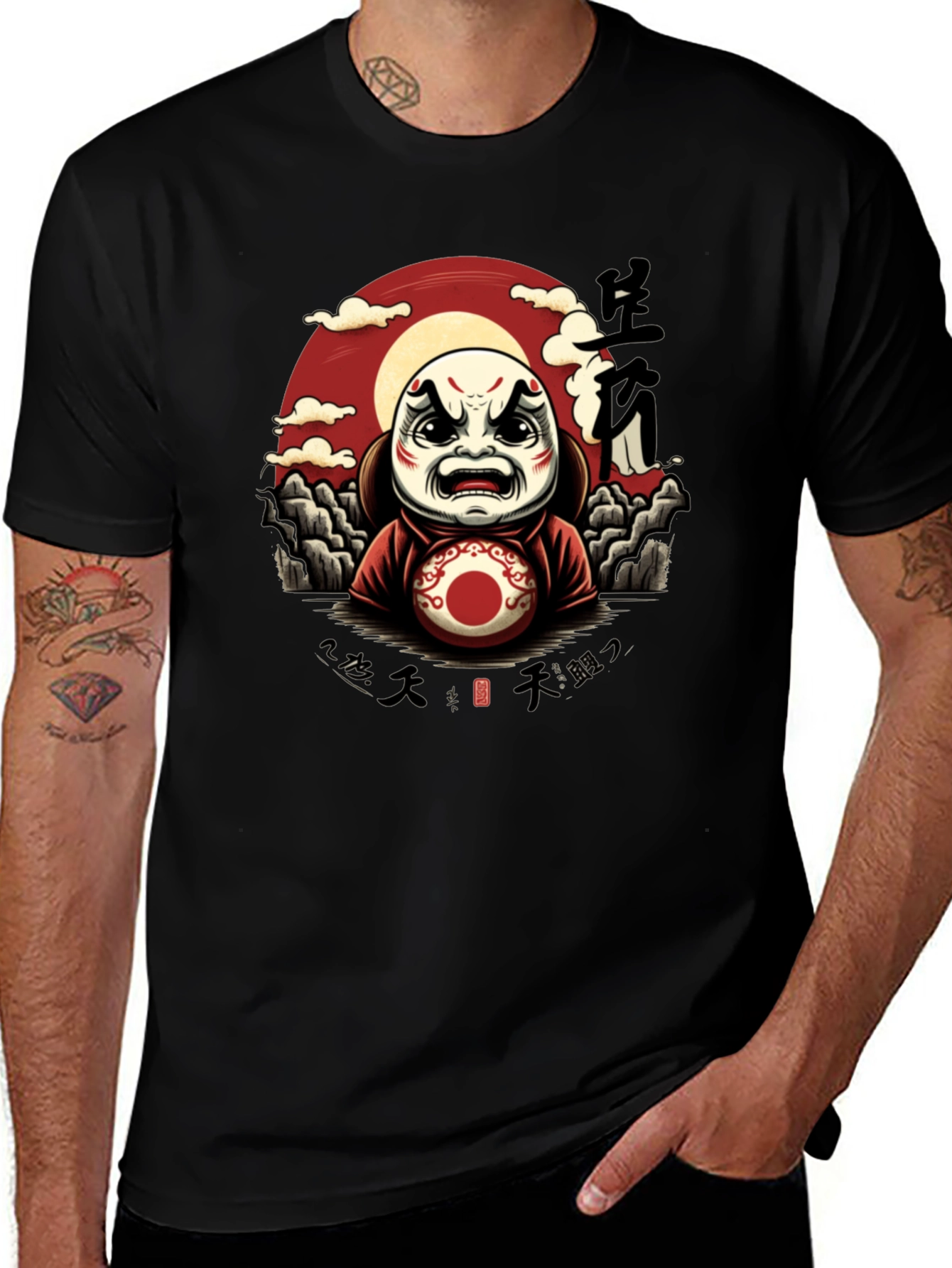 Japanese Daruma Doll Graphic T-Shirt - Unique Design