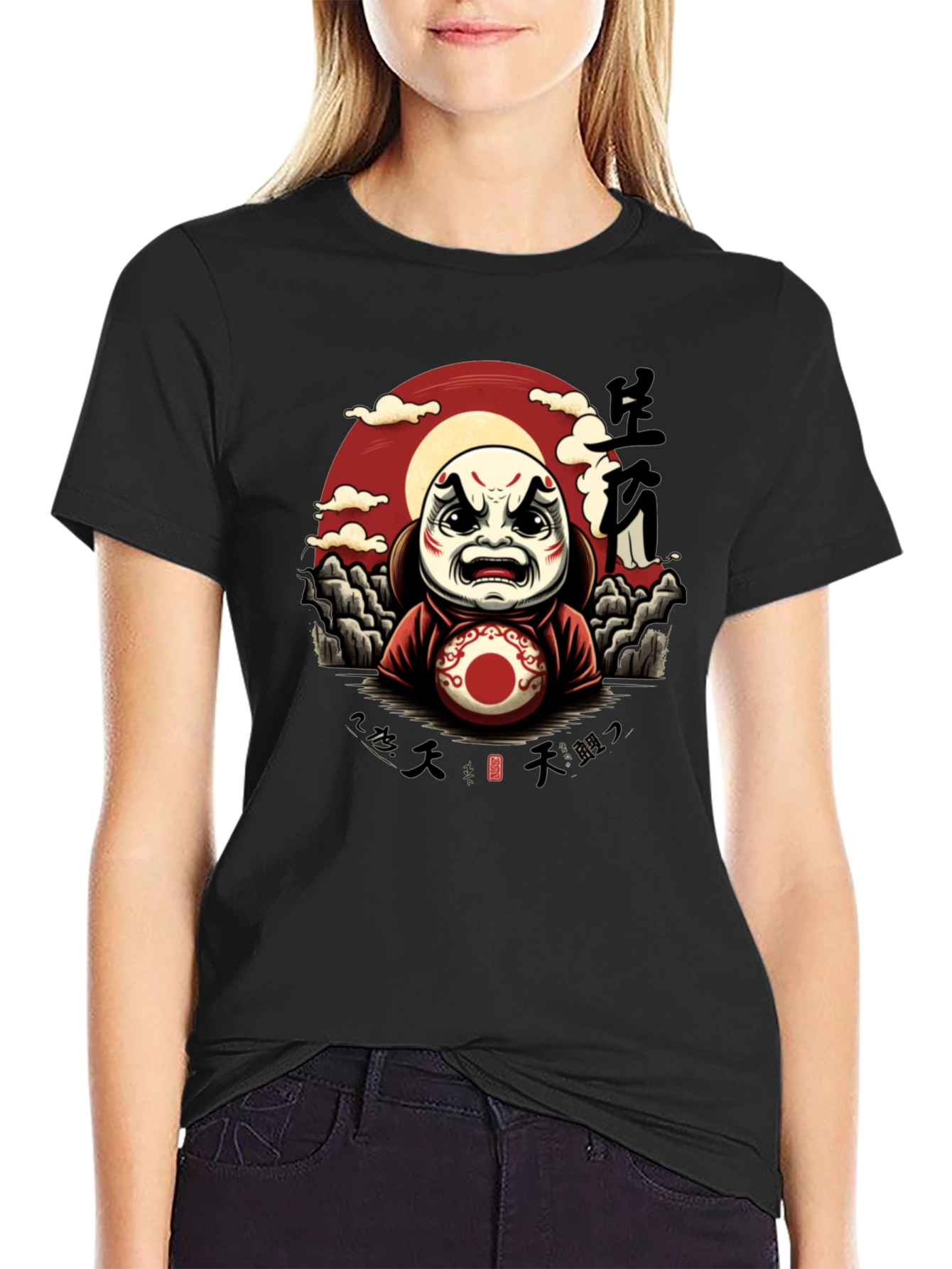 Japanese Daruma Doll Graphic T-Shirt - Unique Design