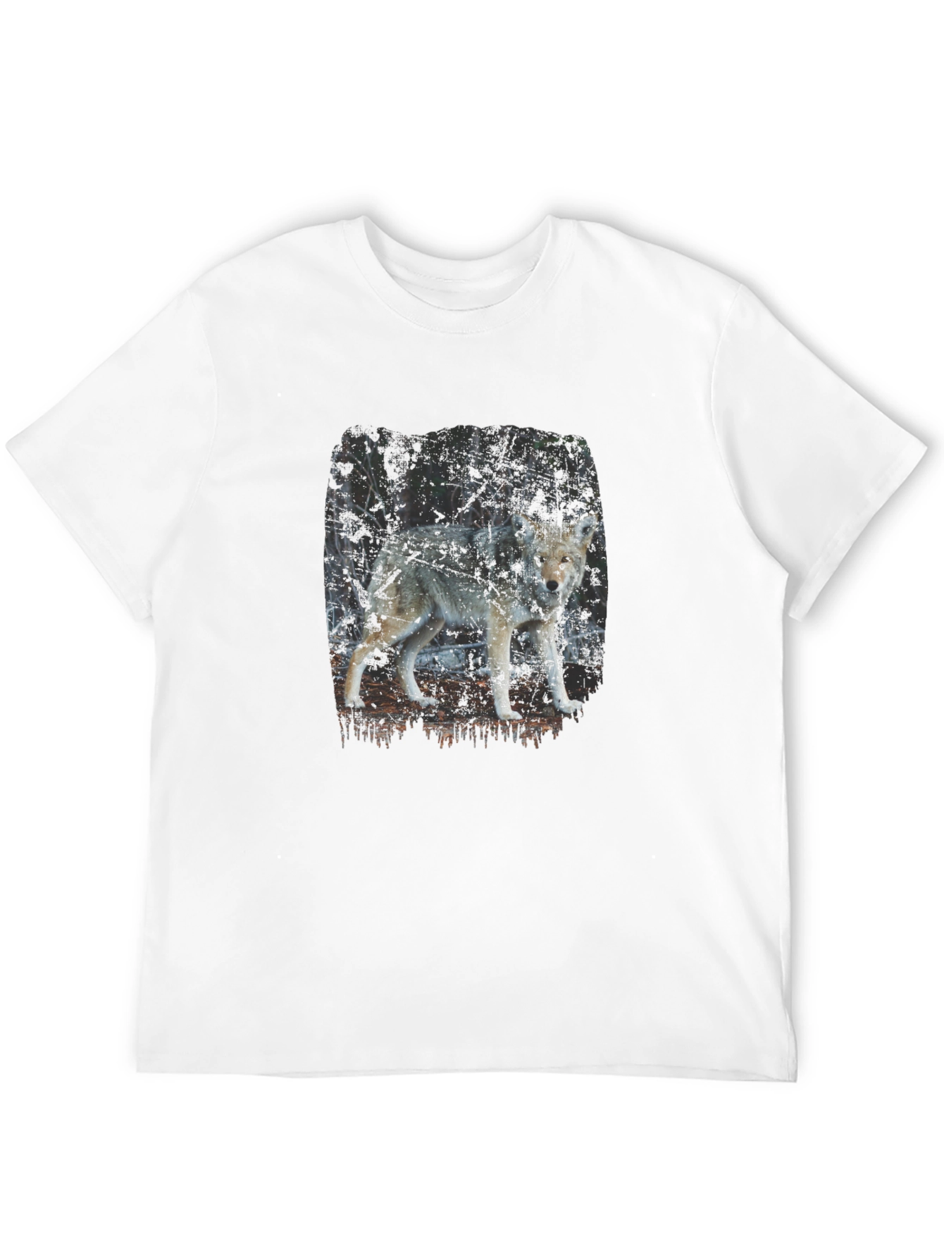 Wolf Print Black T-Shirt - Nature Inspired Graphic Tee