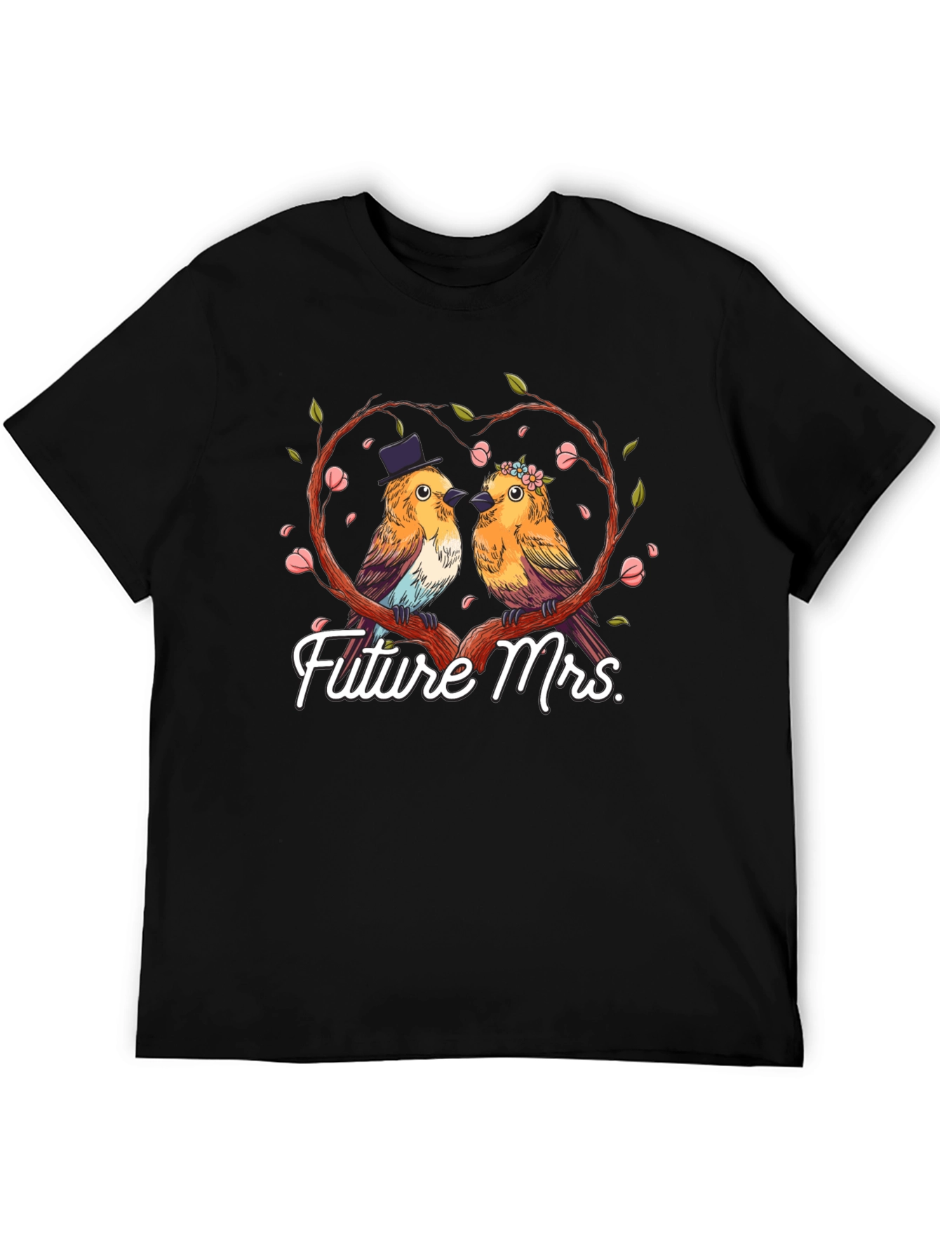 Future Mrs. T-Shirt Cute Bird Couple in Love