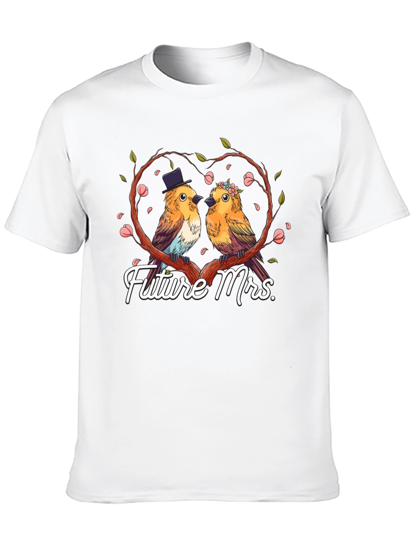 Future Mrs. T-Shirt Cute Bird Couple in Love