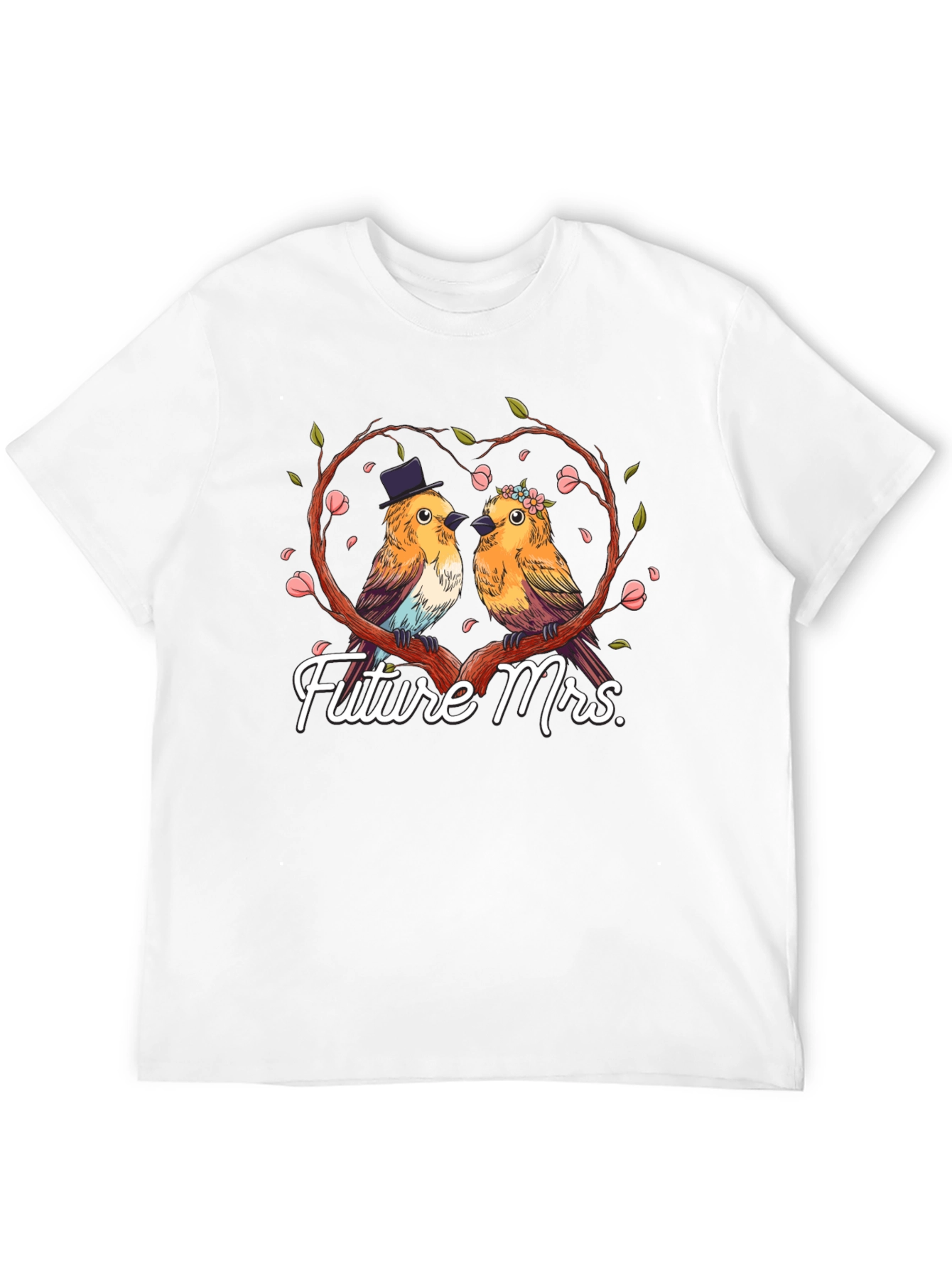 Future Mrs. T-Shirt Cute Bird Couple in Love