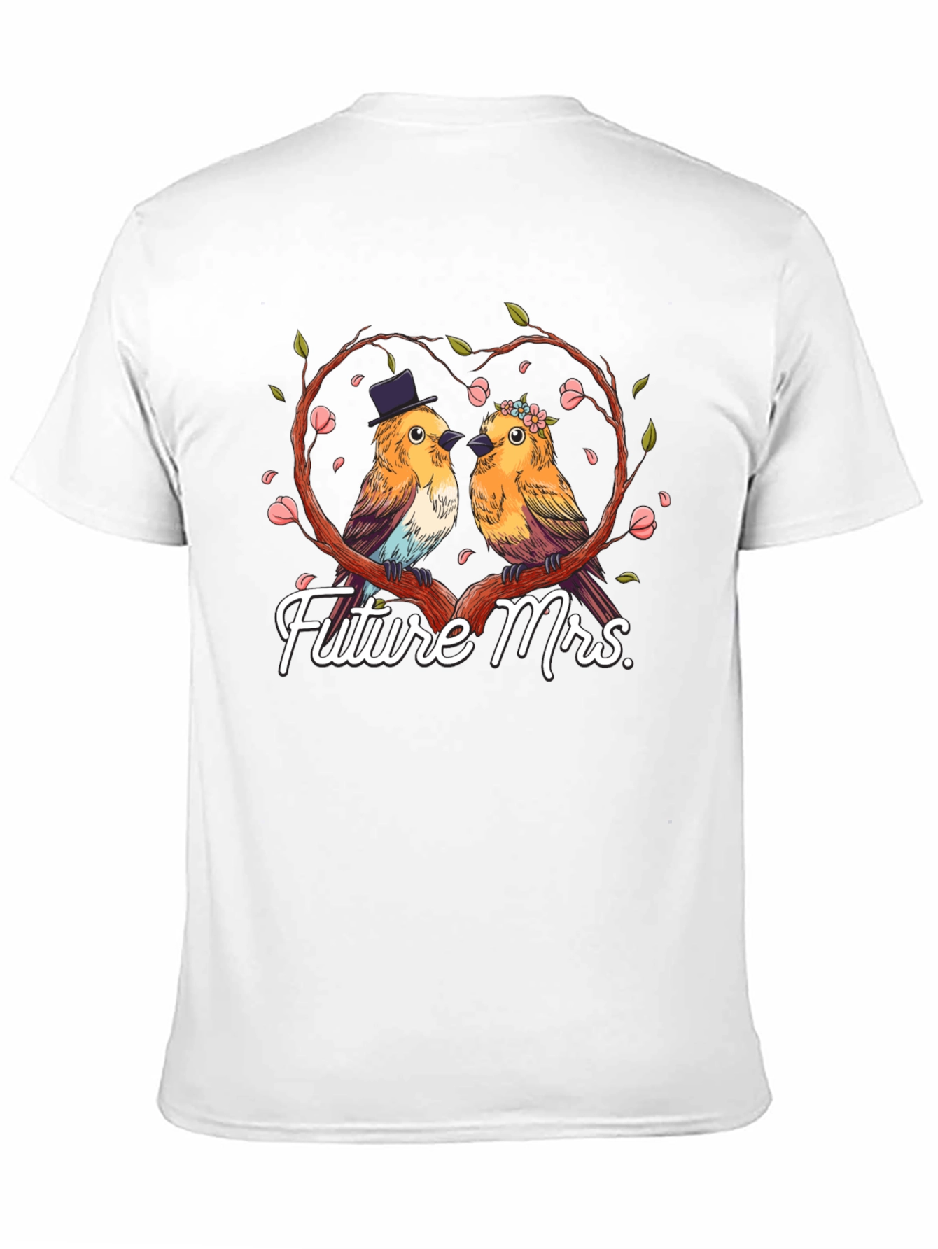 Future Mrs. T-Shirt Cute Bird Couple in Love