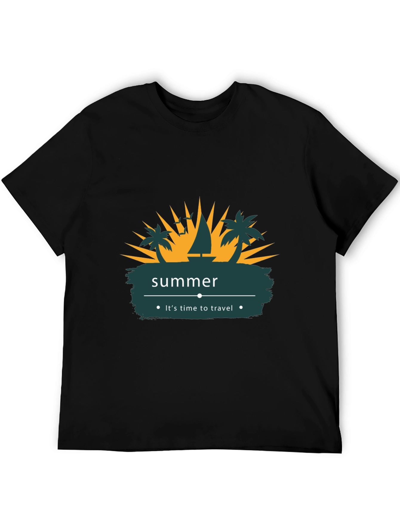 Summer Time Travel T-Shirt - Black