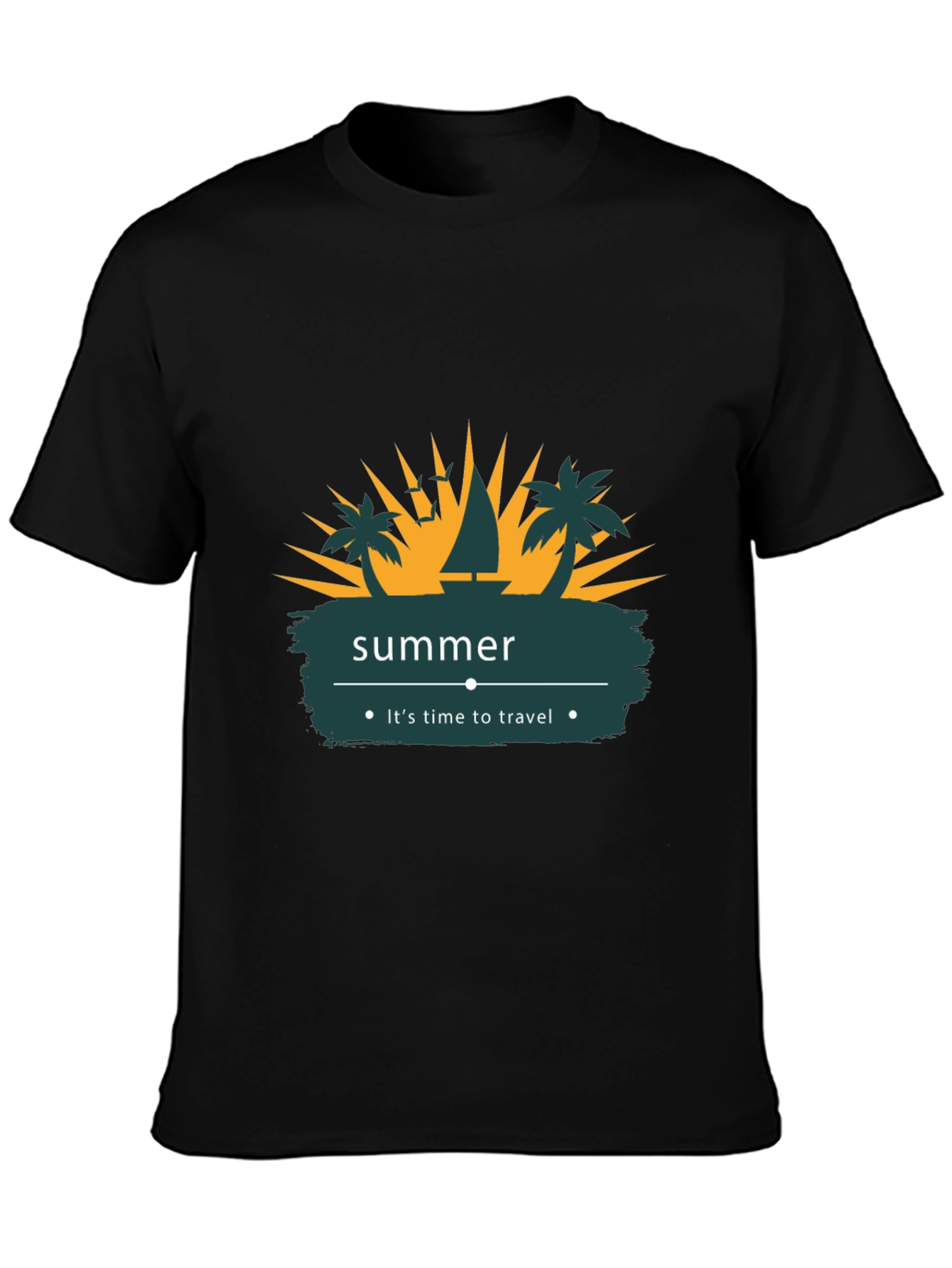 Summer Time Travel T-Shirt - Black