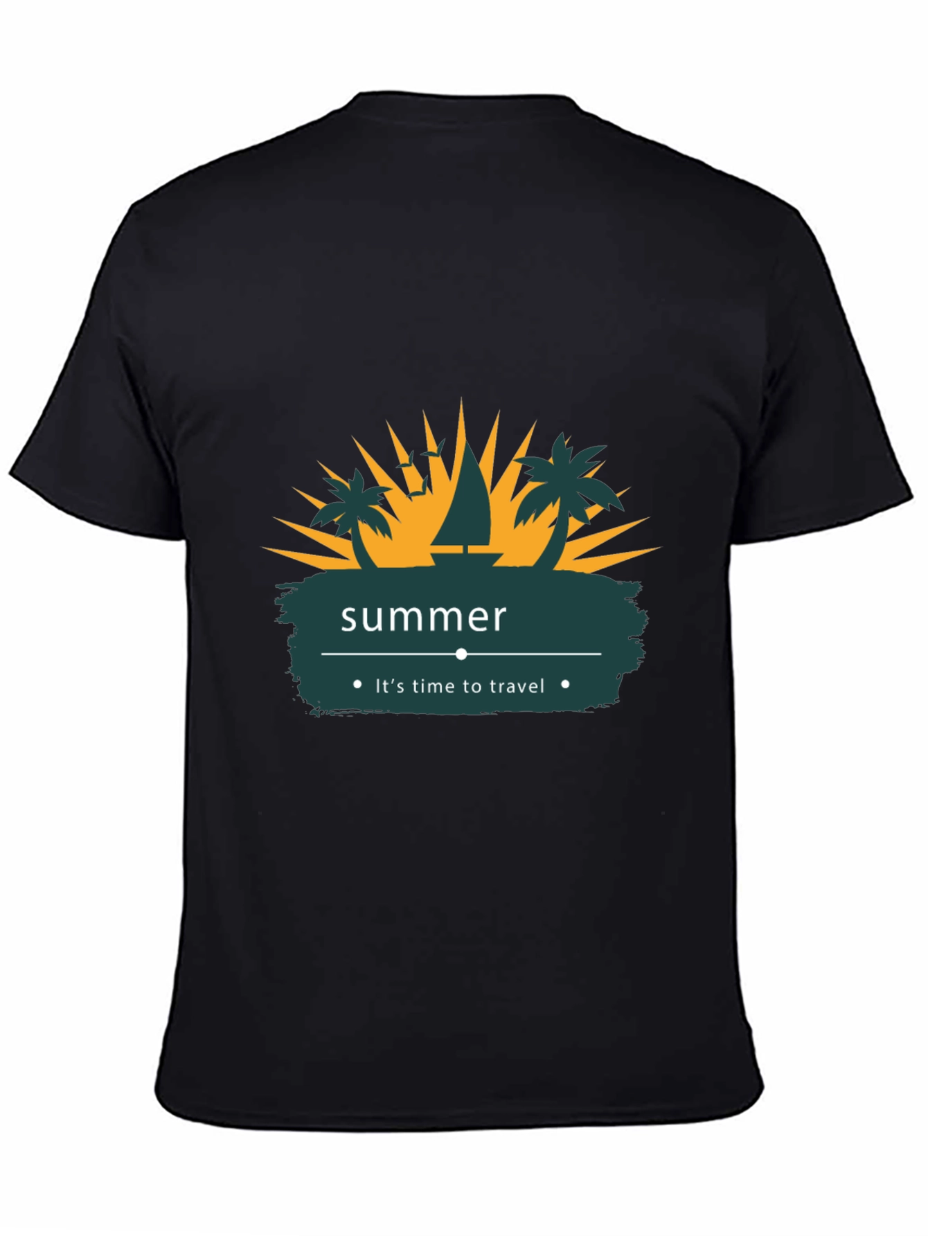 Summer Time Travel T-Shirt - Black