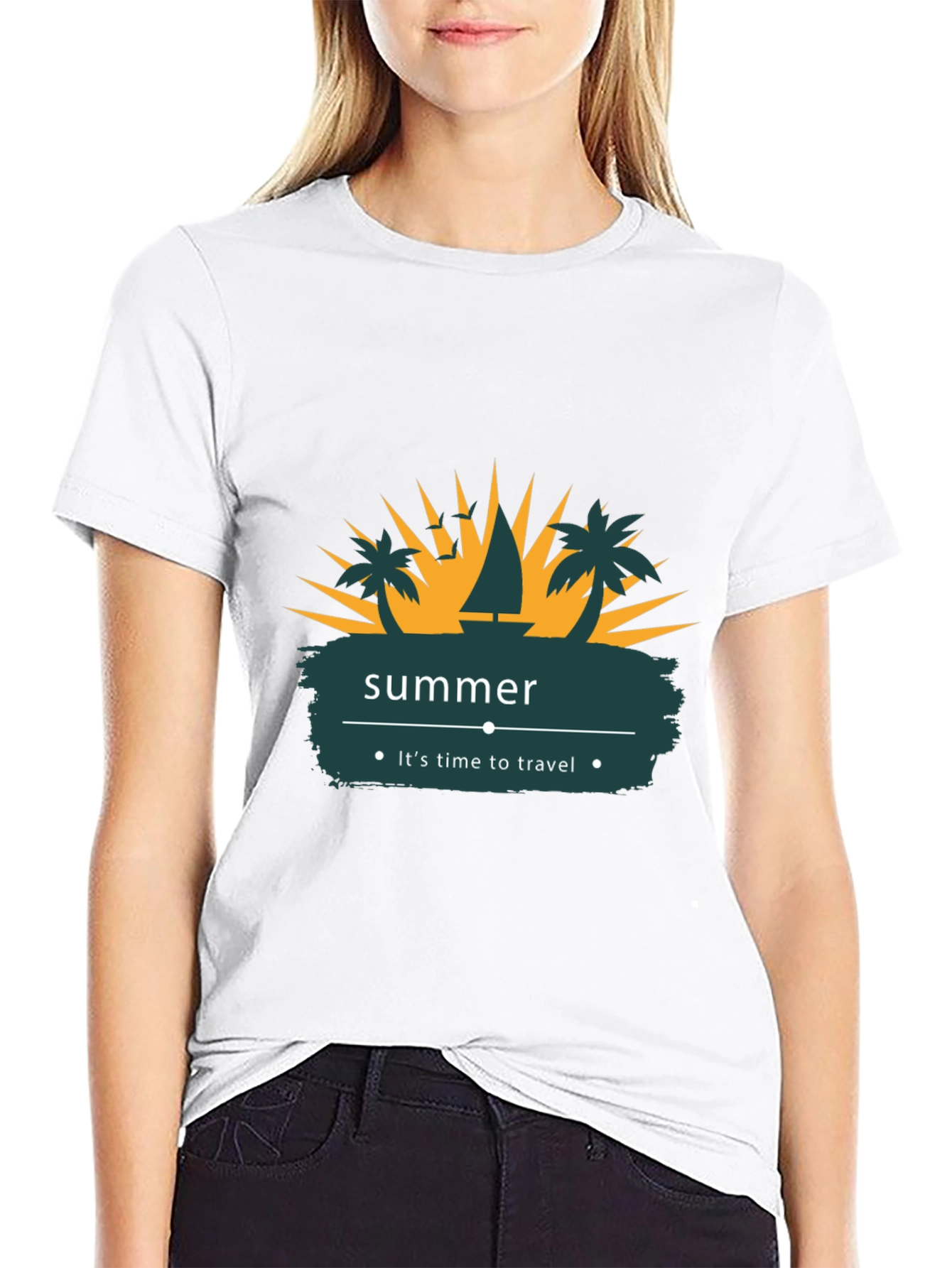 Summer Time Travel T-Shirt - Black