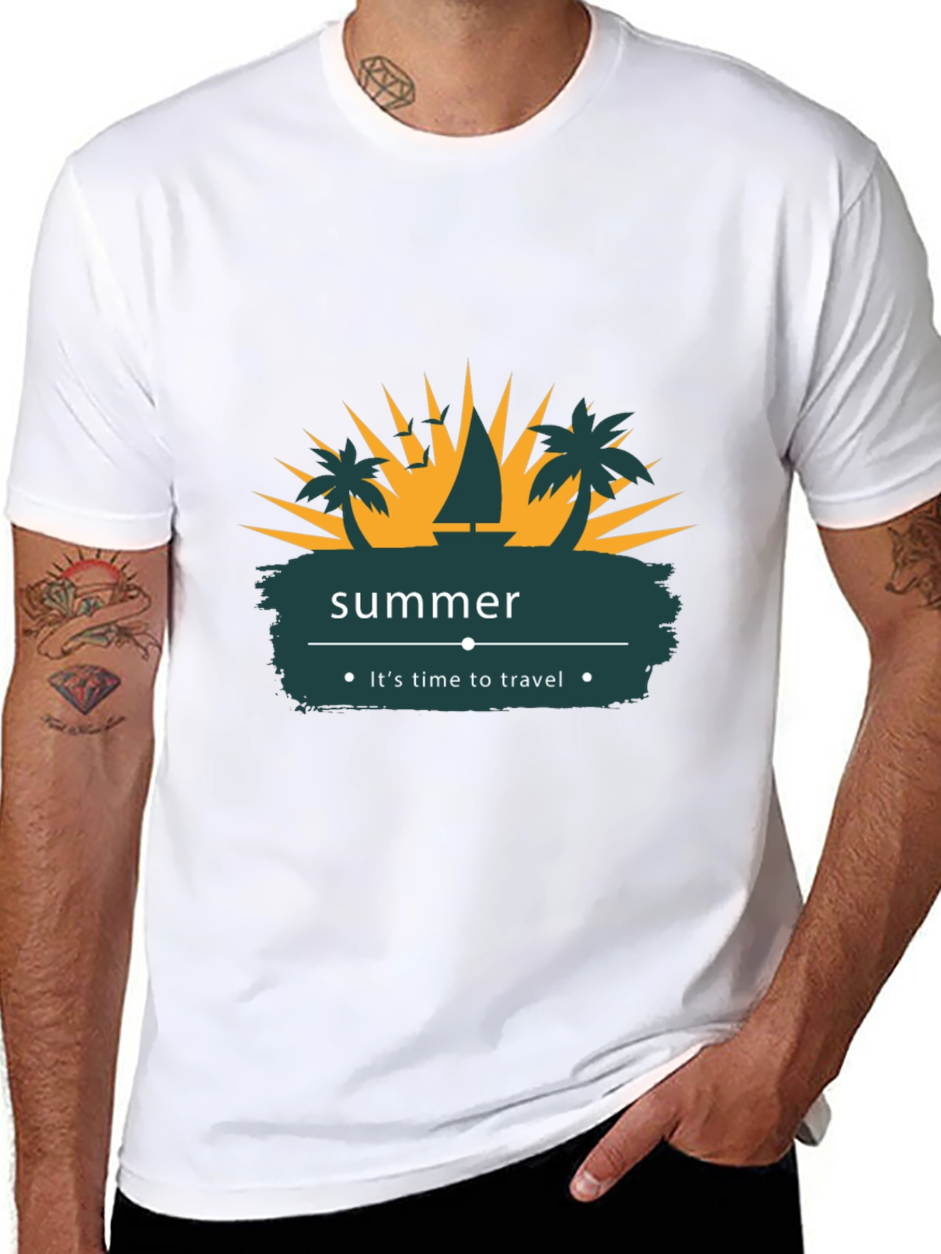 Summer Time Travel T-Shirt - Black
