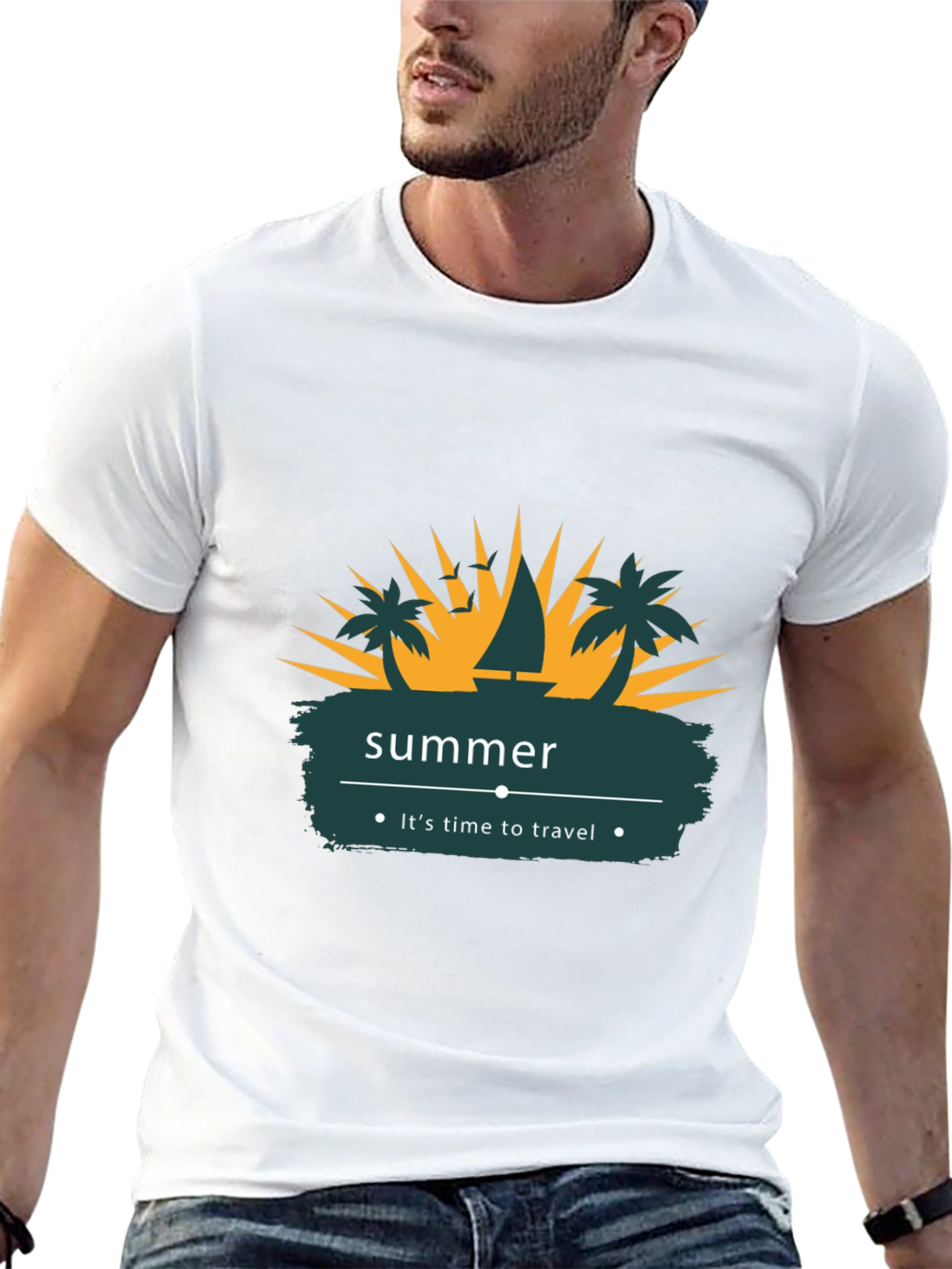 Summer Time Travel T-Shirt - Black