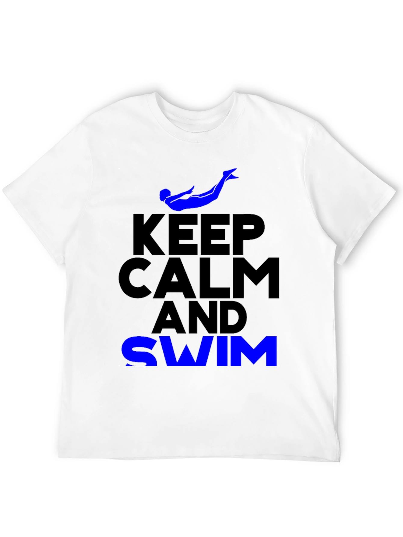 Keep Calm and Swim Black T-Shirt