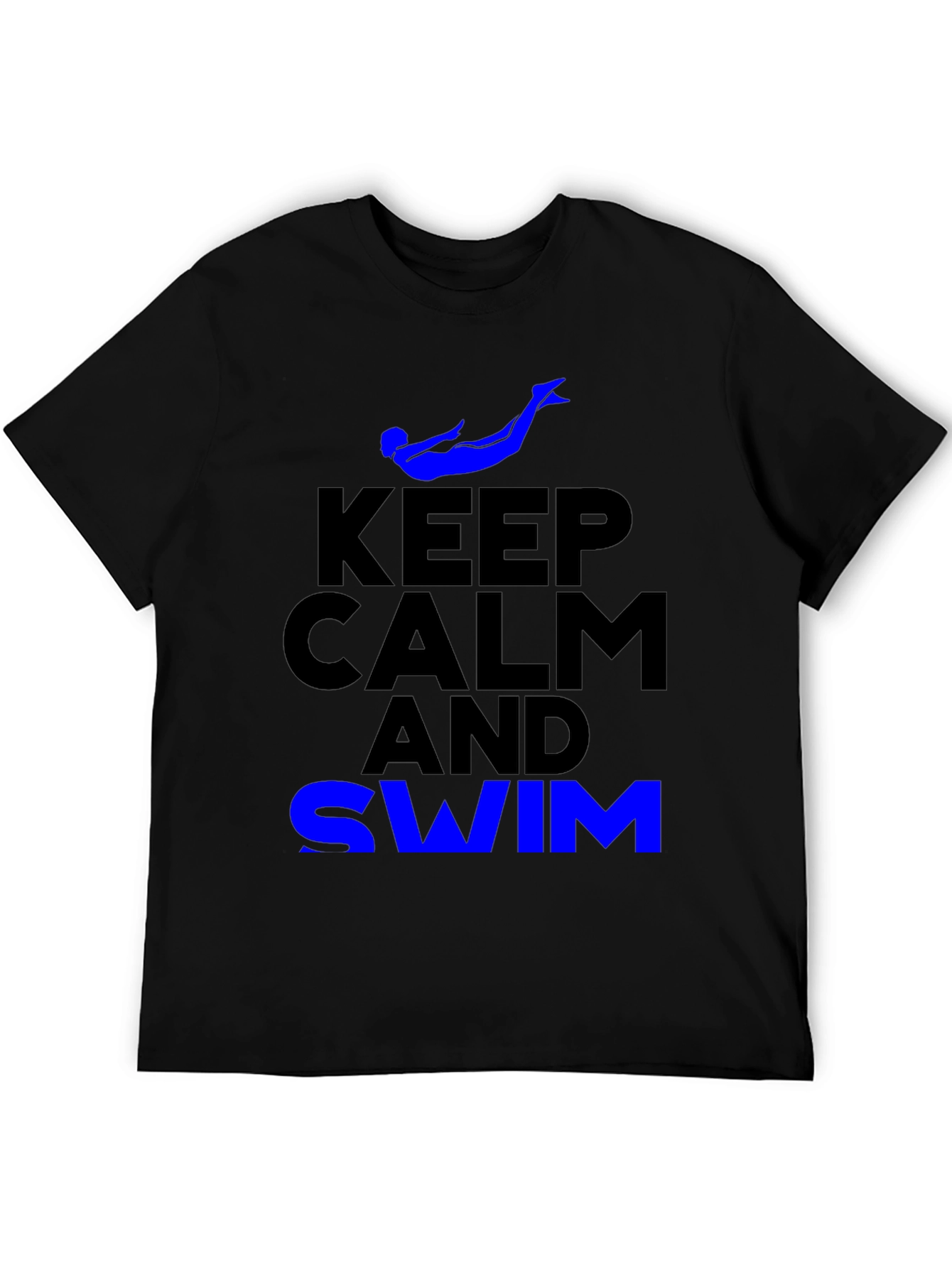 Keep Calm and Swim Black T-Shirt