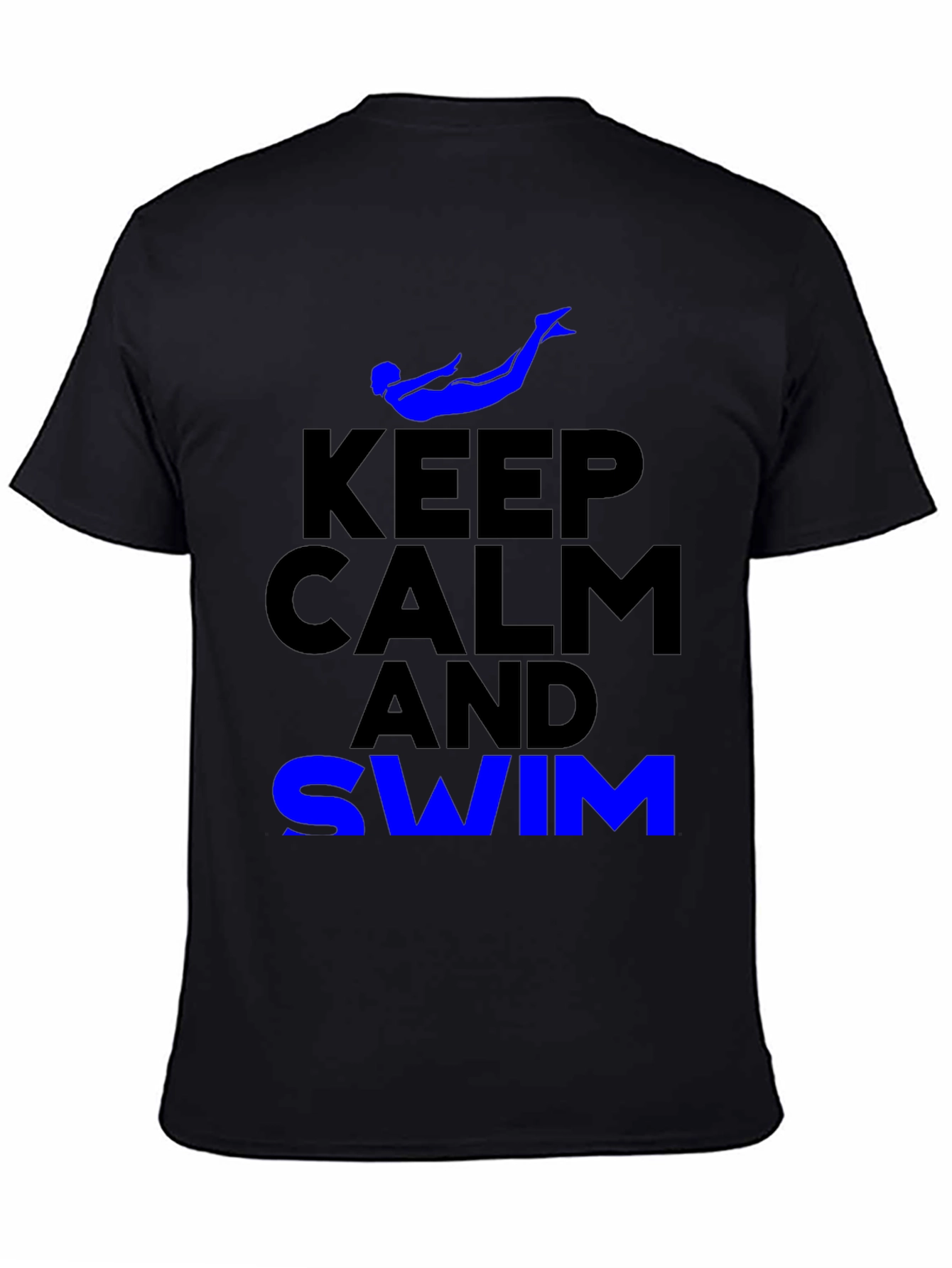 Keep Calm and Swim Black T-Shirt