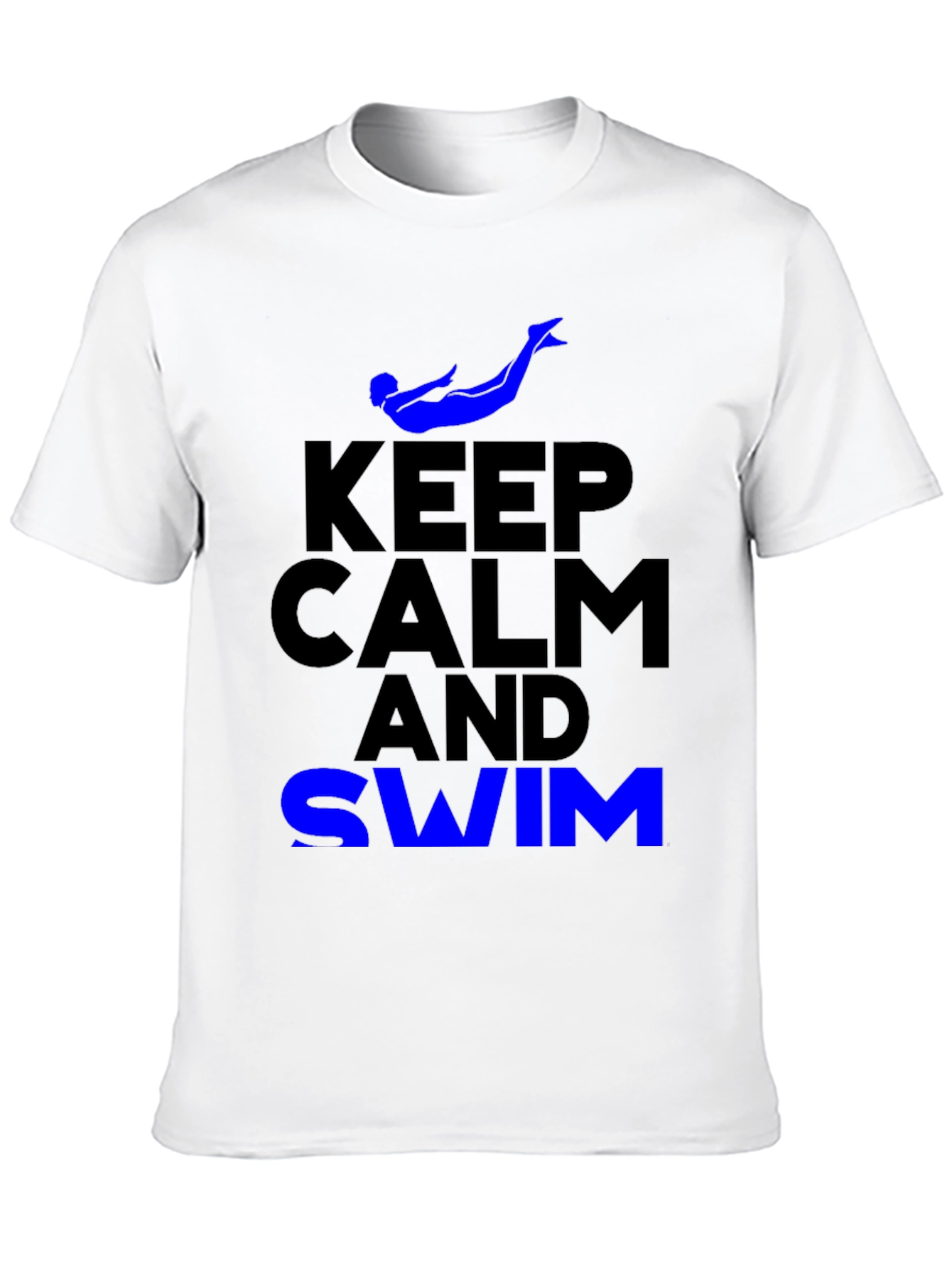 Keep Calm and Swim Black T-Shirt