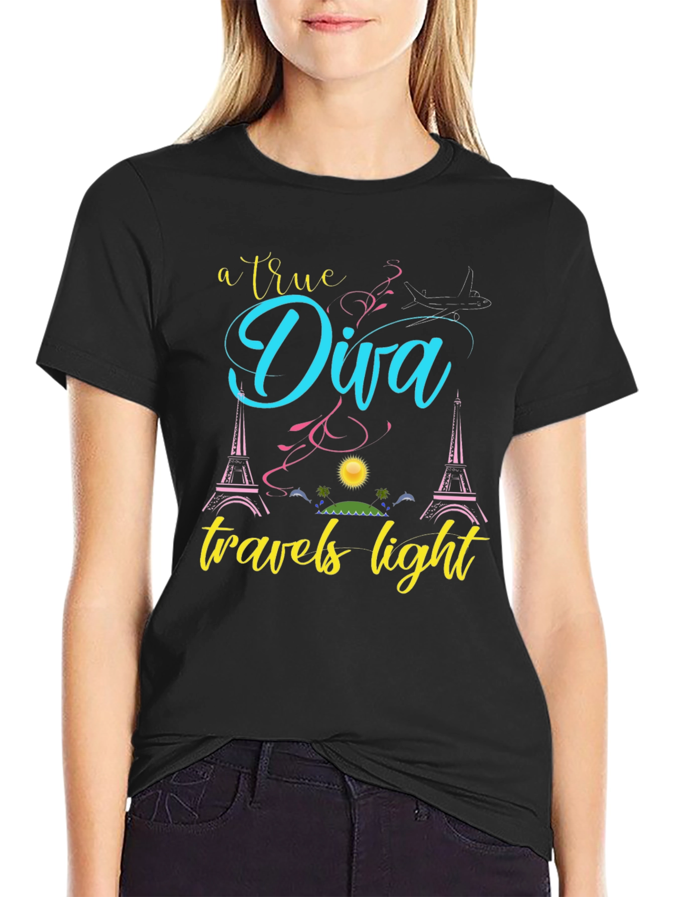 True Diva Travels Light Graphic Tee