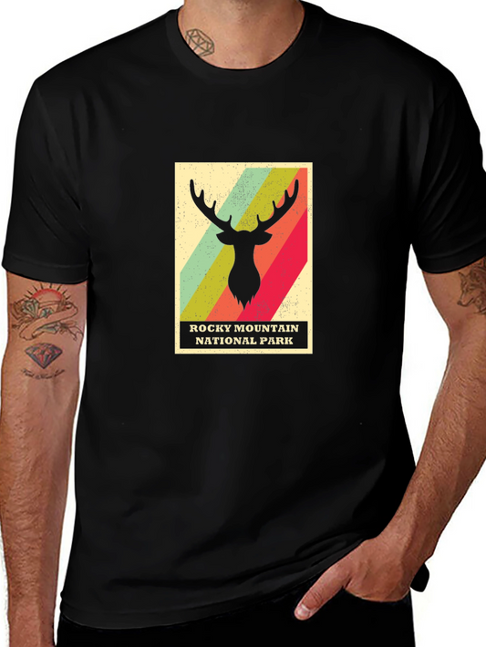 Rocky Mountain National Park T-Shirt - Retro Deer Design
