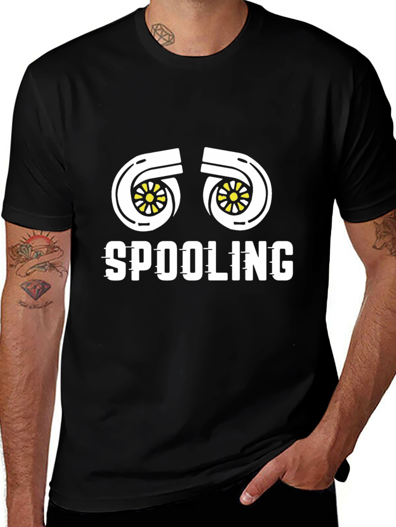 Spooling Turbo T-Shirt - Black Cotton Tee