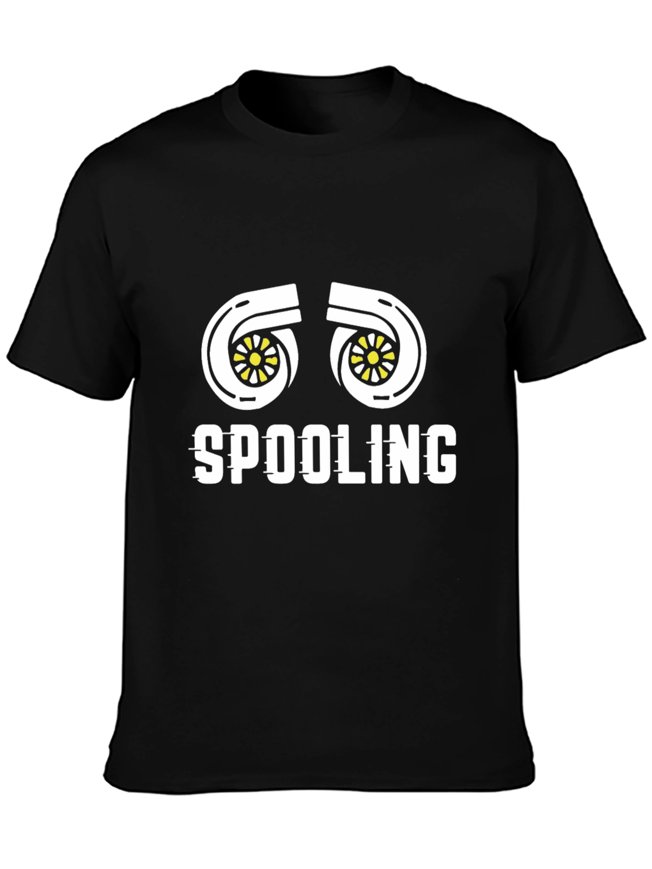 Spooling Turbo T-Shirt - Black Cotton Tee