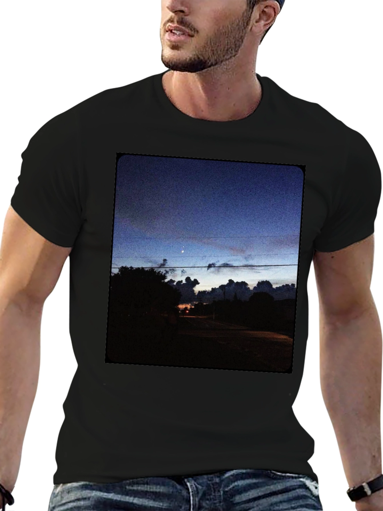 Night Sky Landscape Graphic Tee