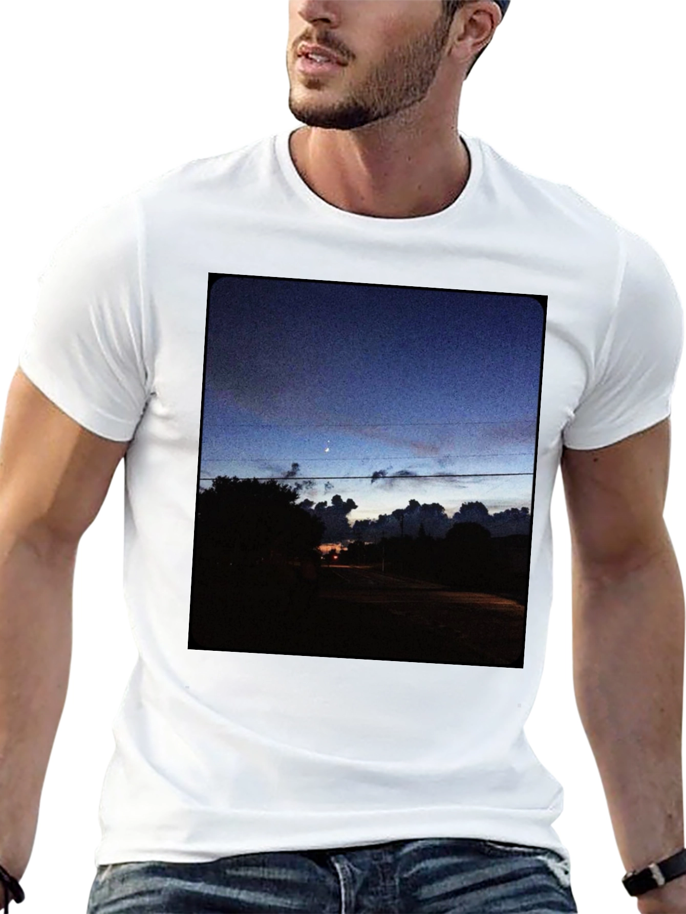 Night Sky Landscape Graphic Tee