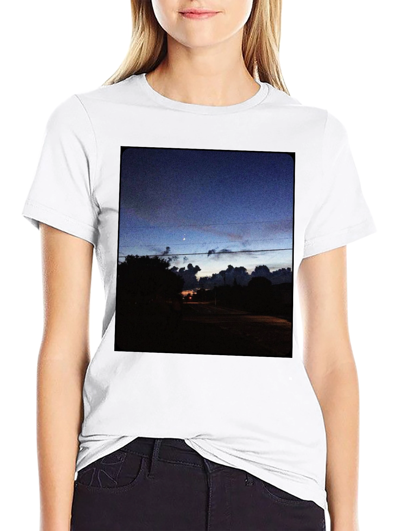 Night Sky Landscape Graphic Tee