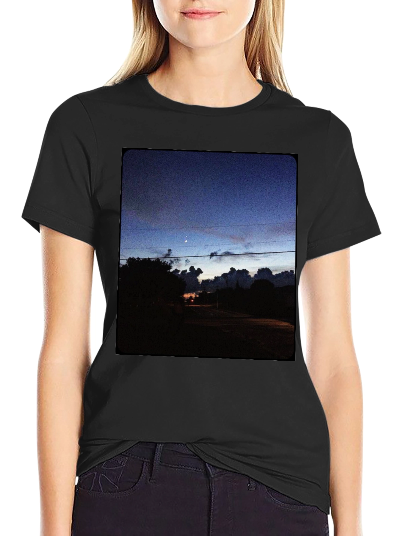 Night Sky Landscape Graphic Tee
