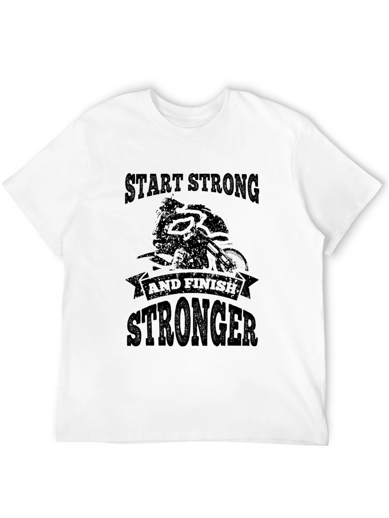 Start Strong Finish Stronger Black T-Shirt