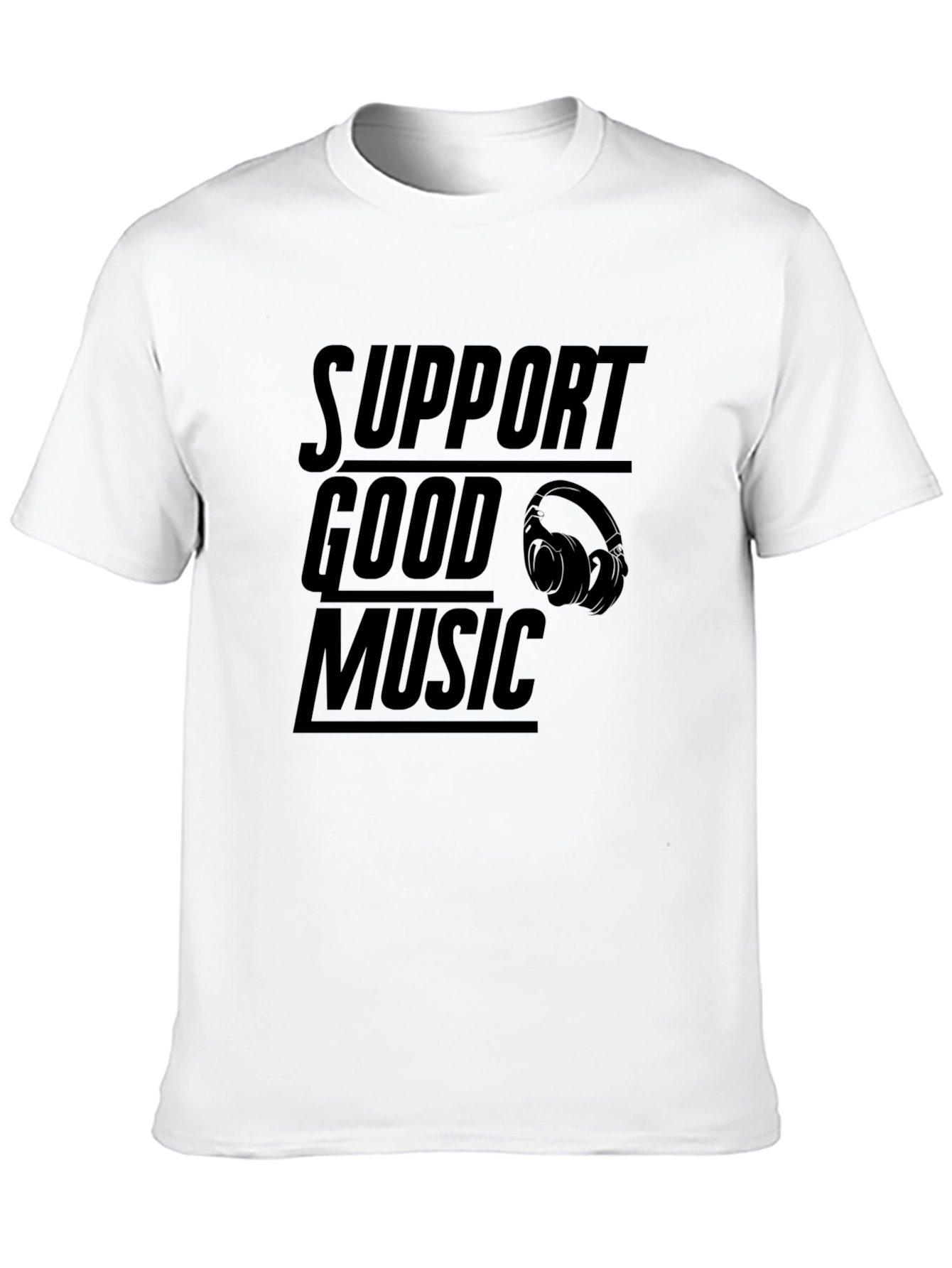 Support Good Music Black Graphic T-Shirt