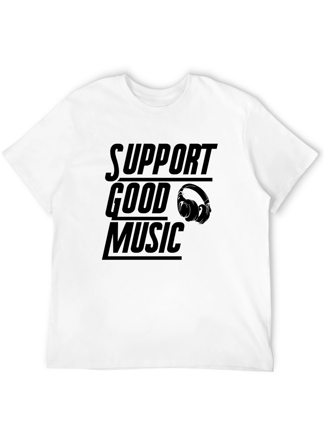 Support Good Music Black Graphic T-Shirt