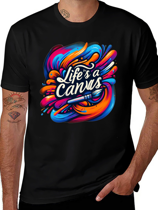Lifes A Canvas Graphic Tee - Artistic Style
