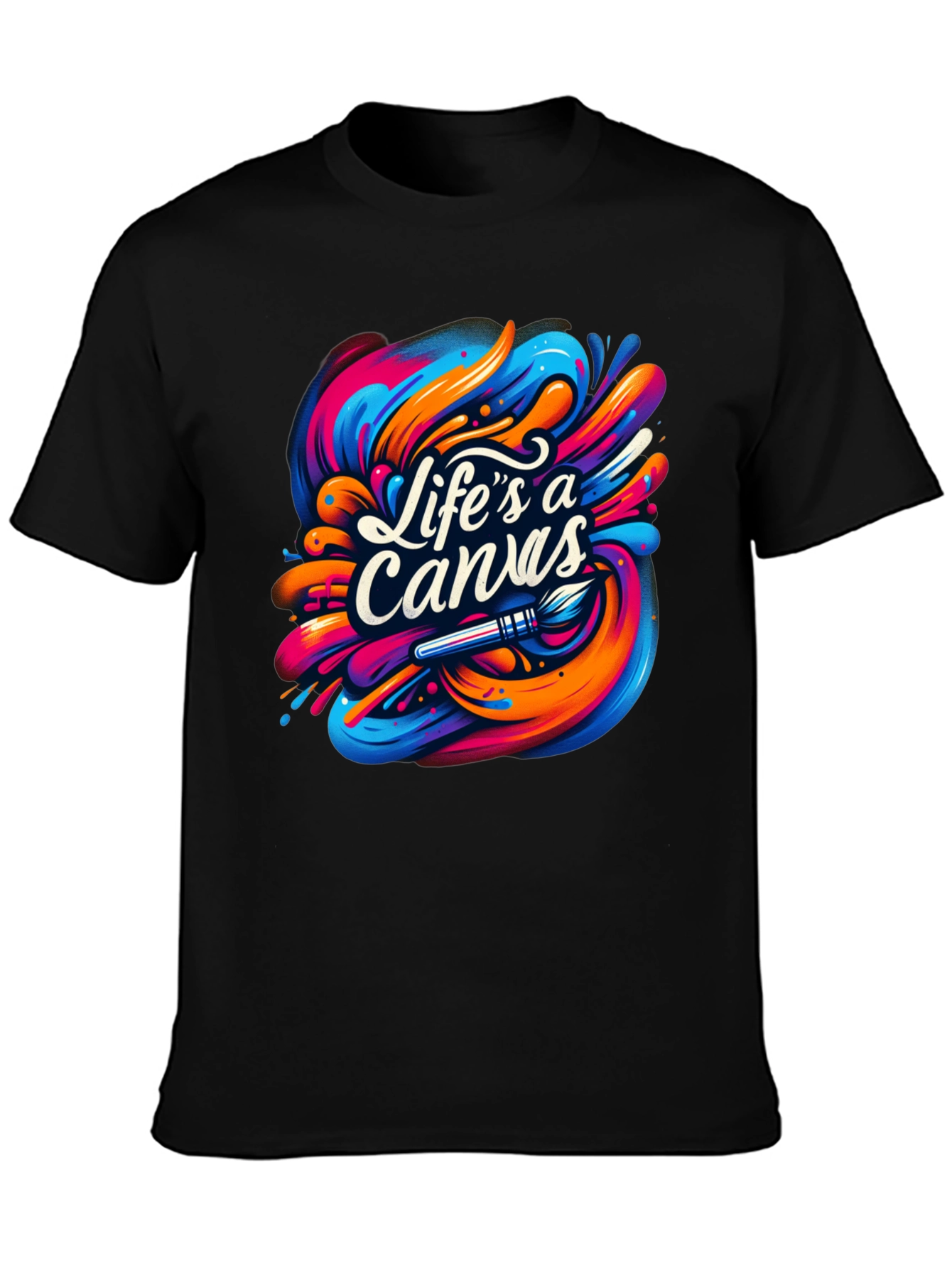 Lifes A Canvas Graphic Tee - Artistic Style