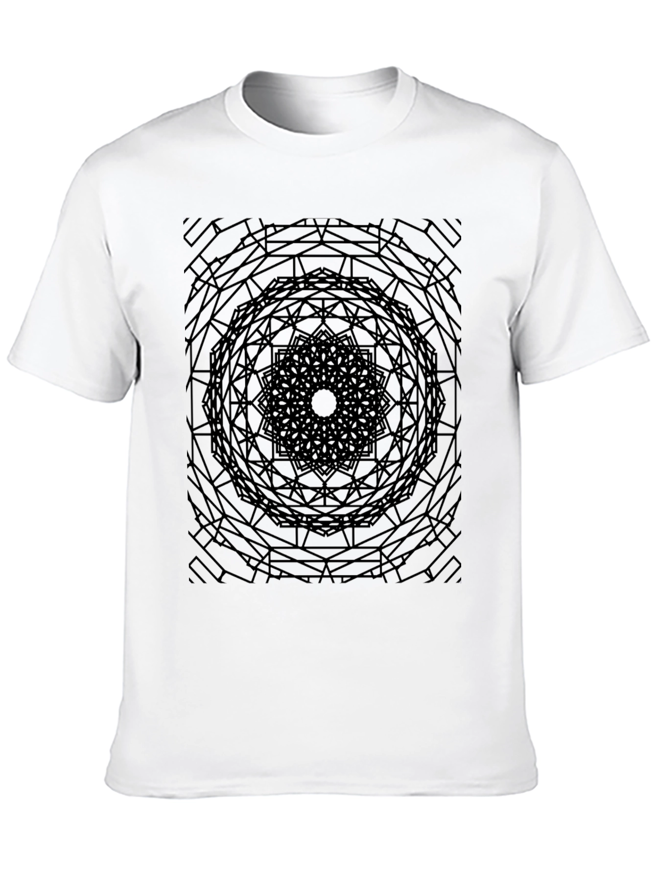 Abstract Mandala Graphic Tee - Modern Geometric Design