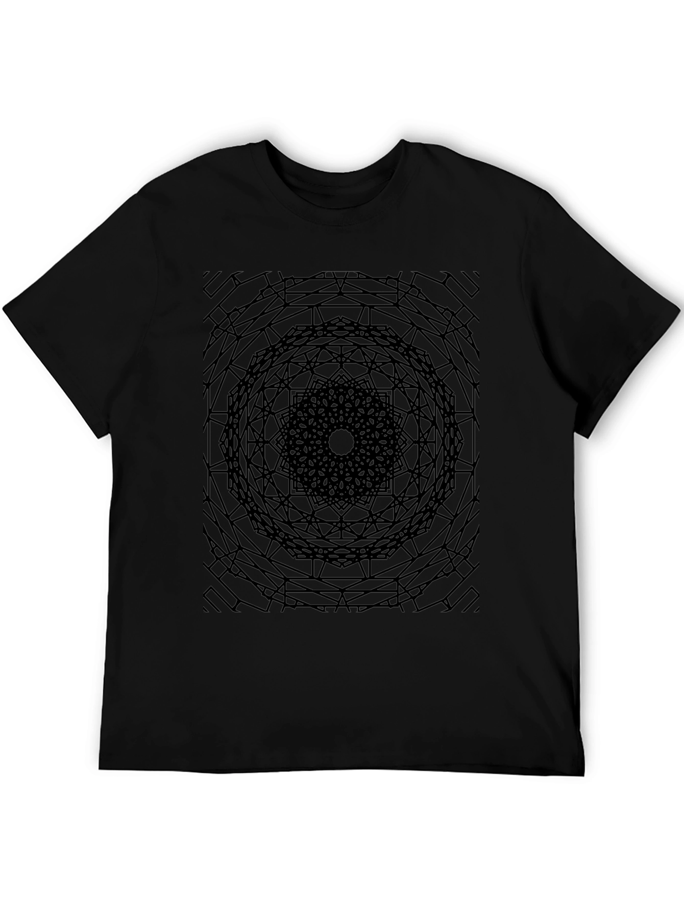 Abstract Mandala Graphic Tee - Modern Geometric Design