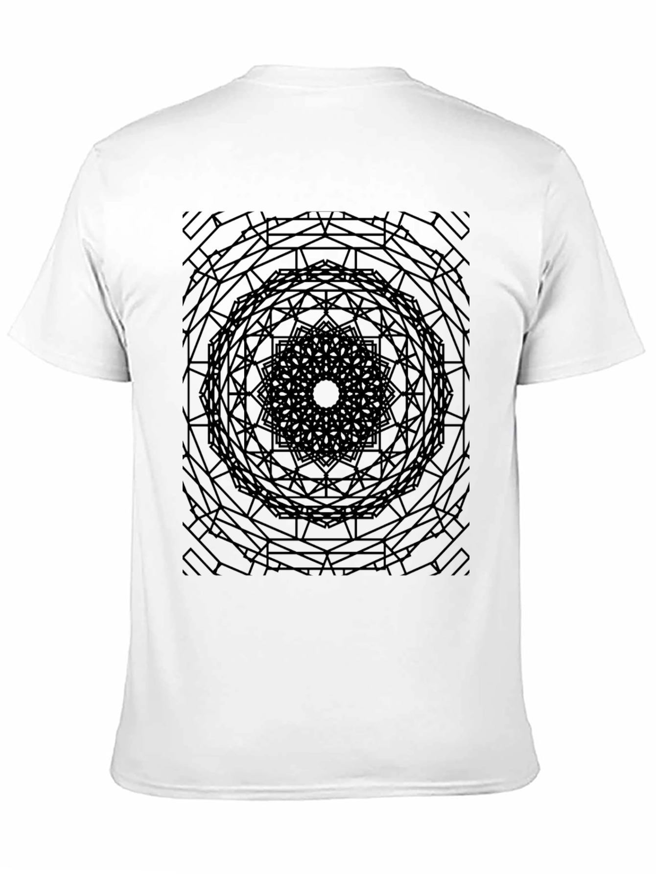 Abstract Mandala Graphic Tee - Modern Geometric Design
