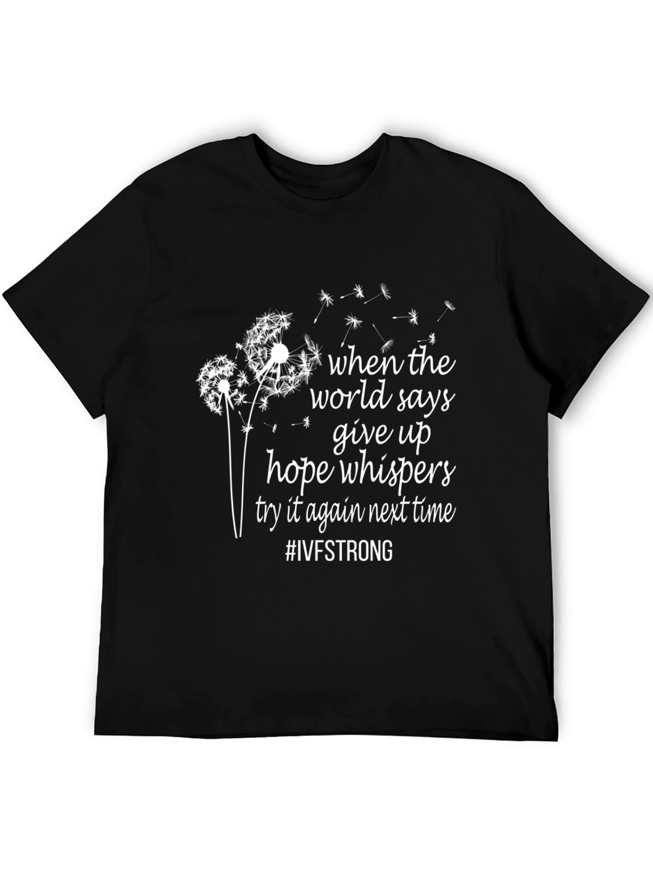 IVF Strong Dandelion Black T-Shirt