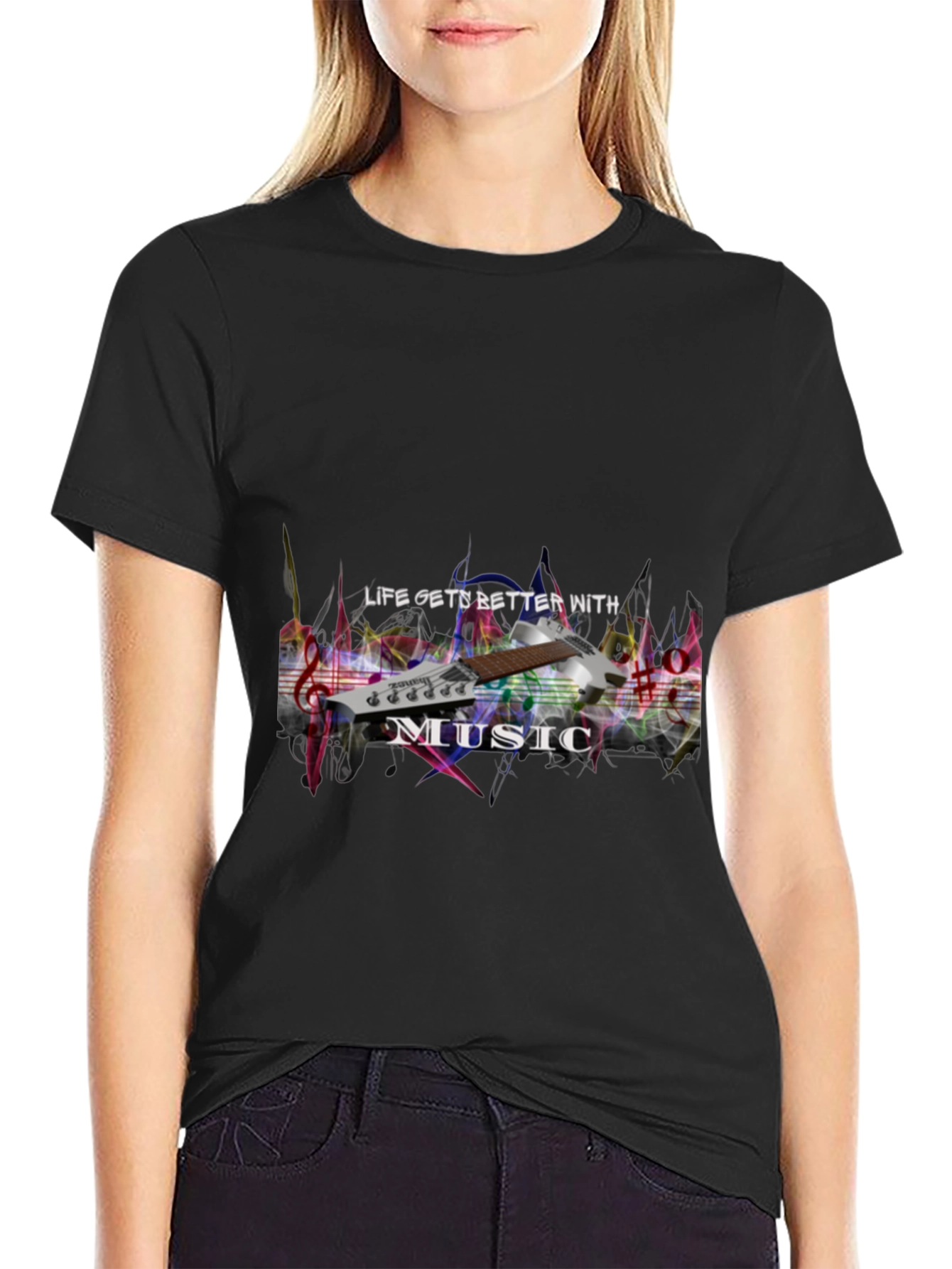 Life Gets Better With Music Graphic Tee
