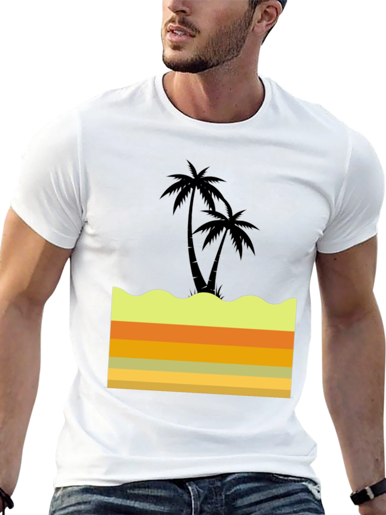 Tropical Palm Tree Graphic Tee - Island Style