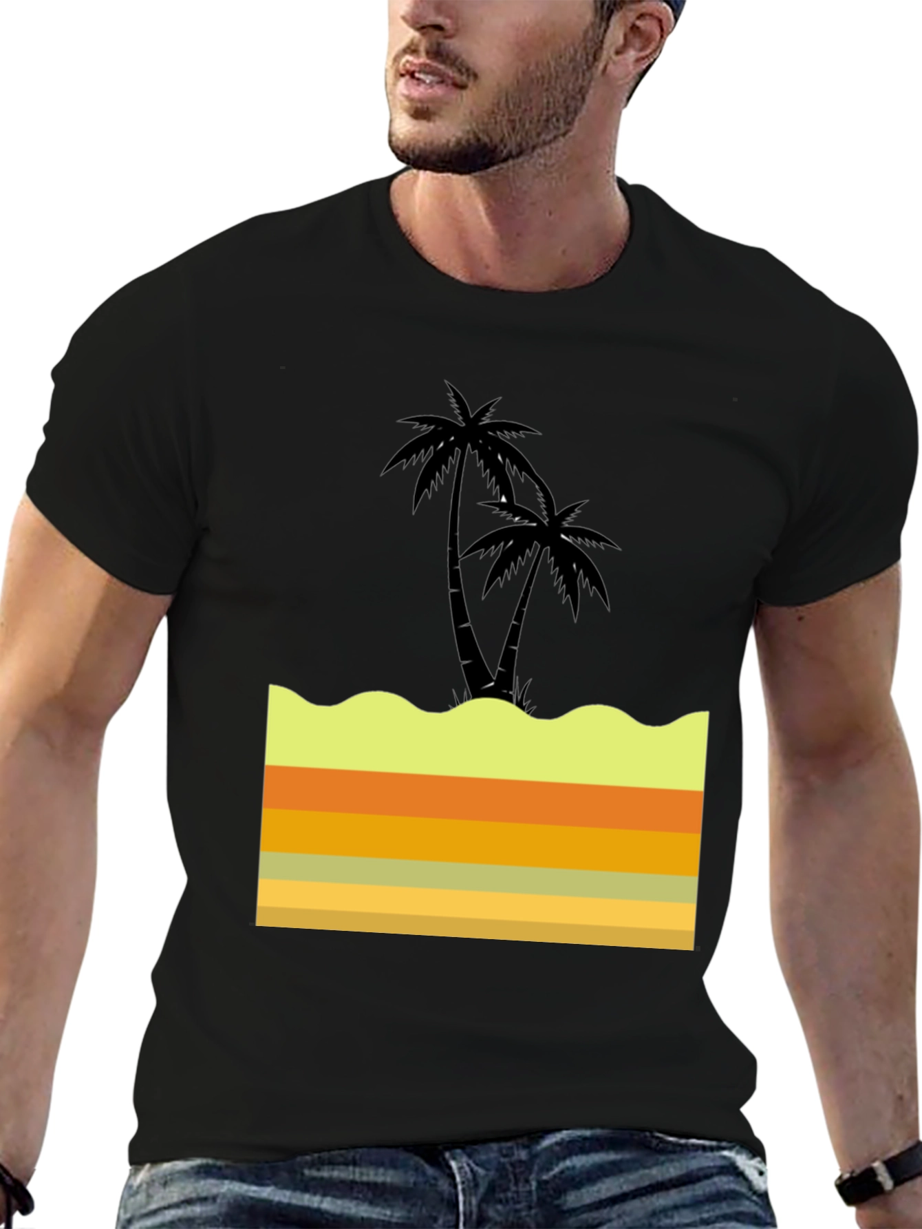 Tropical Palm Tree Graphic Tee - Island Style