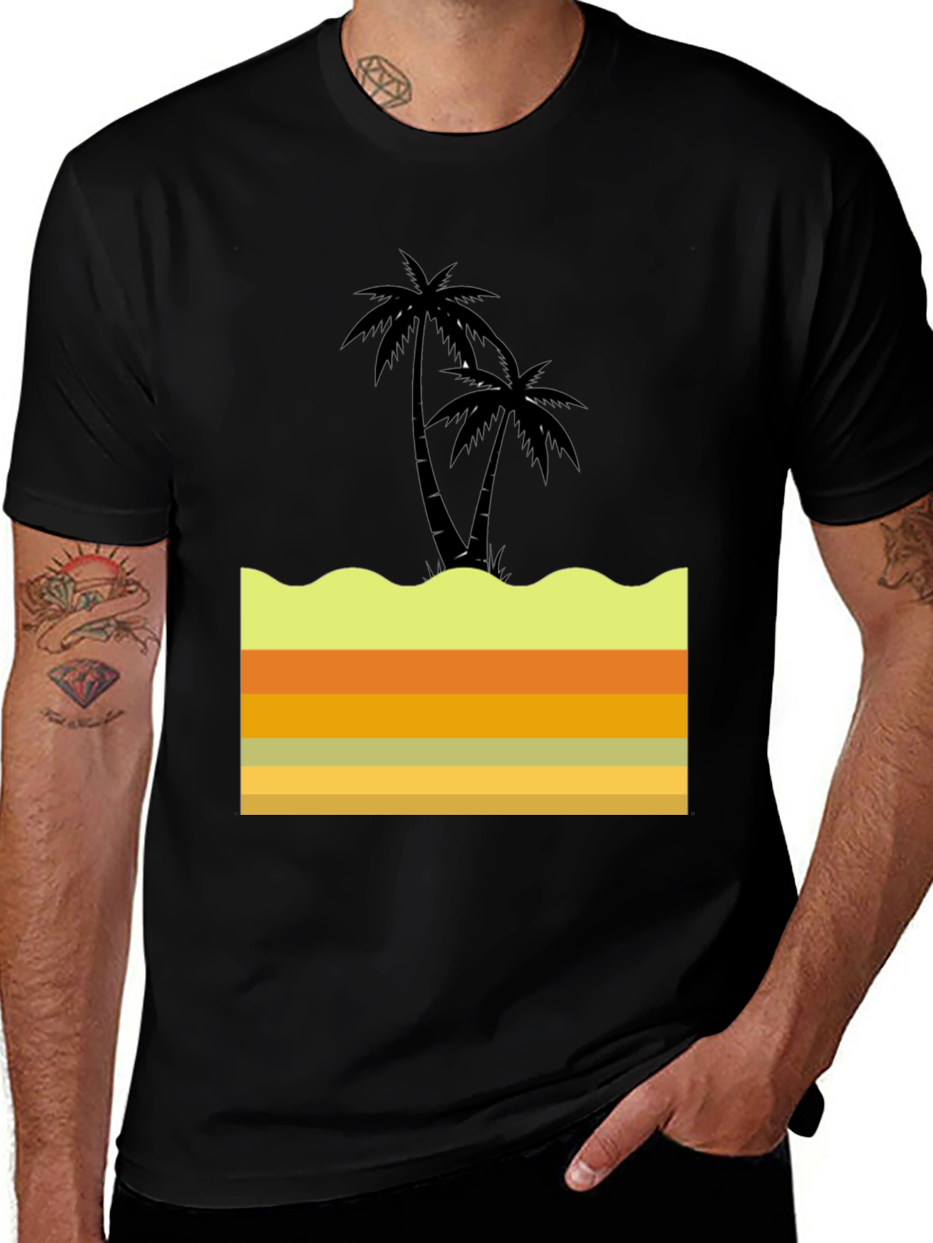 Tropical Palm Tree Graphic Tee - Island Style
