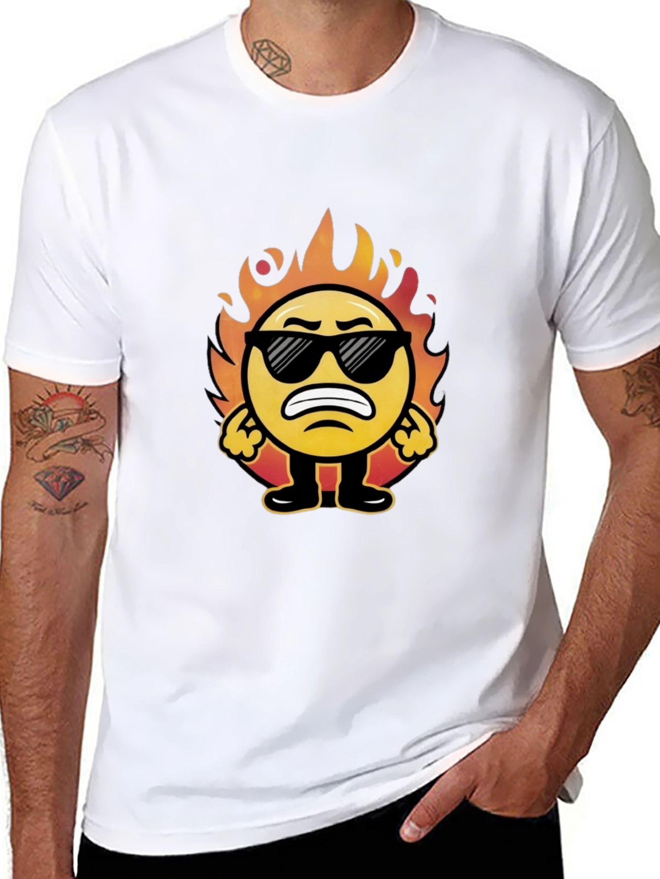 Funny On Fire Emoji T-Shirt