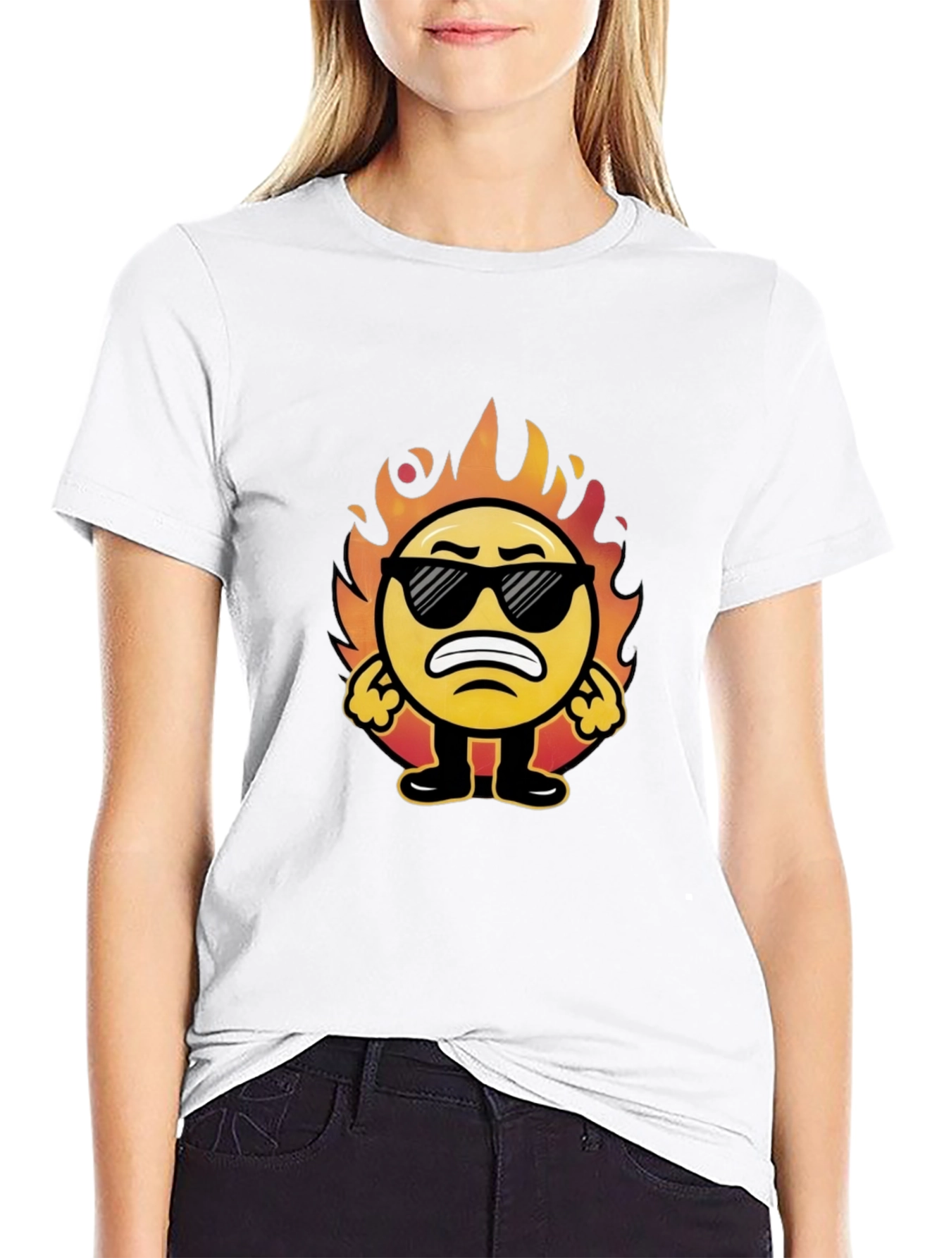 Funny On Fire Emoji T-Shirt