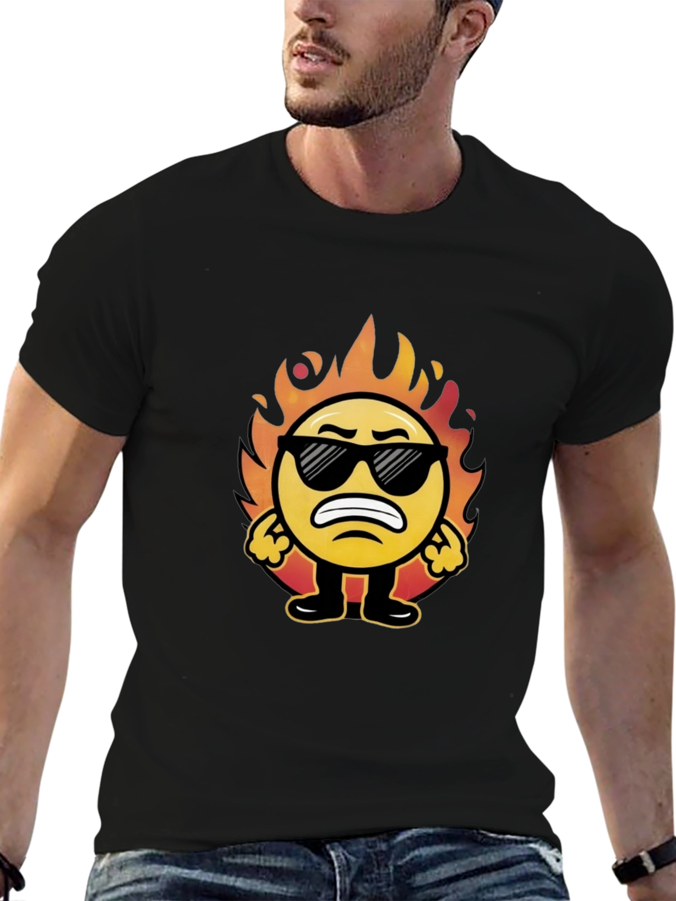 Funny On Fire Emoji T-Shirt