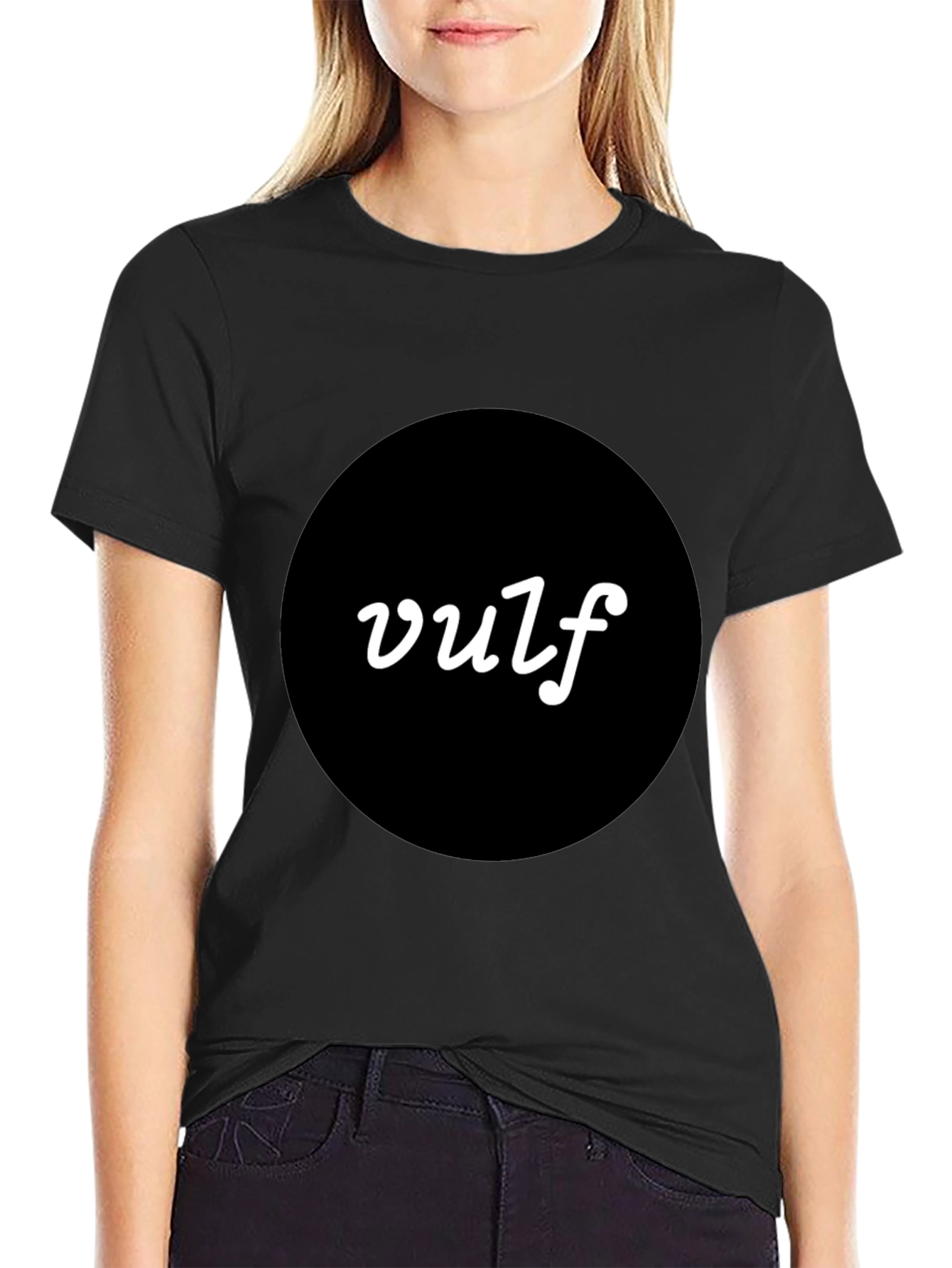 Vulf T-Shirt - Modern Black Tee with Bold Logo