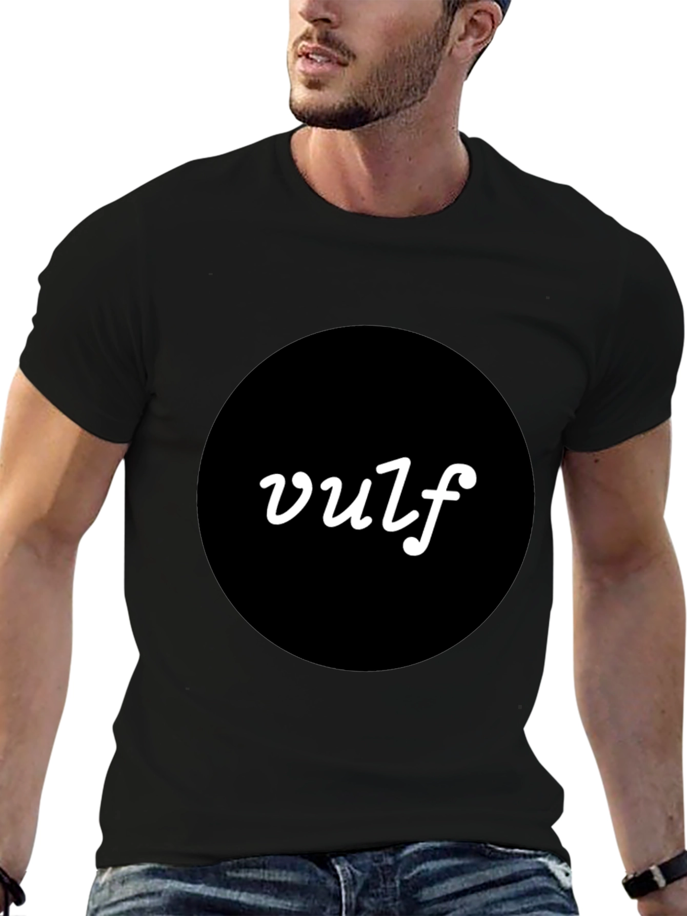 Vulf T-Shirt - Modern Black Tee with Bold Logo