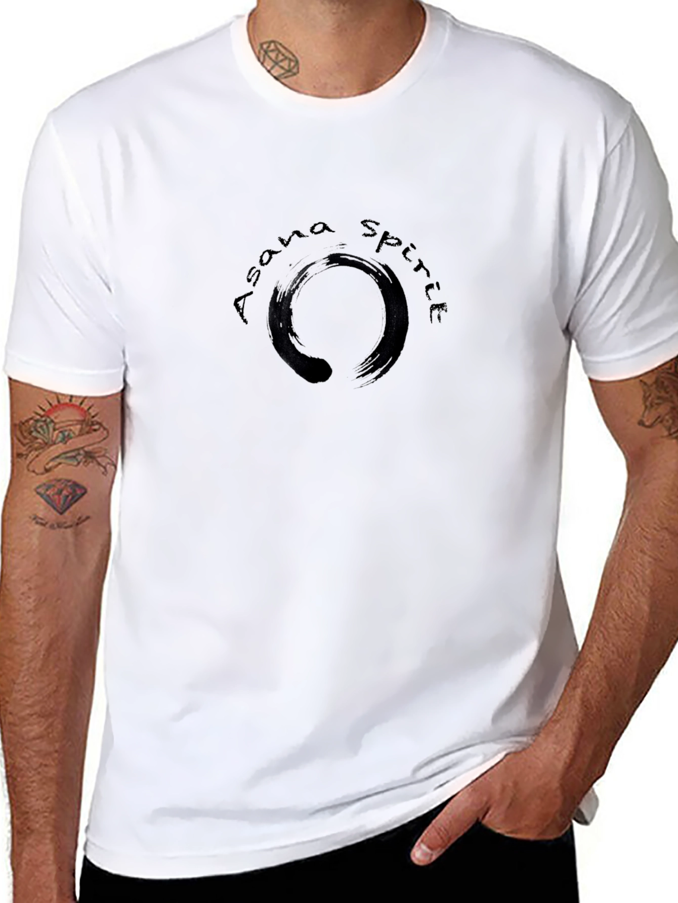 Asana Spirit Zen Circle Graphic Black T-Shirt