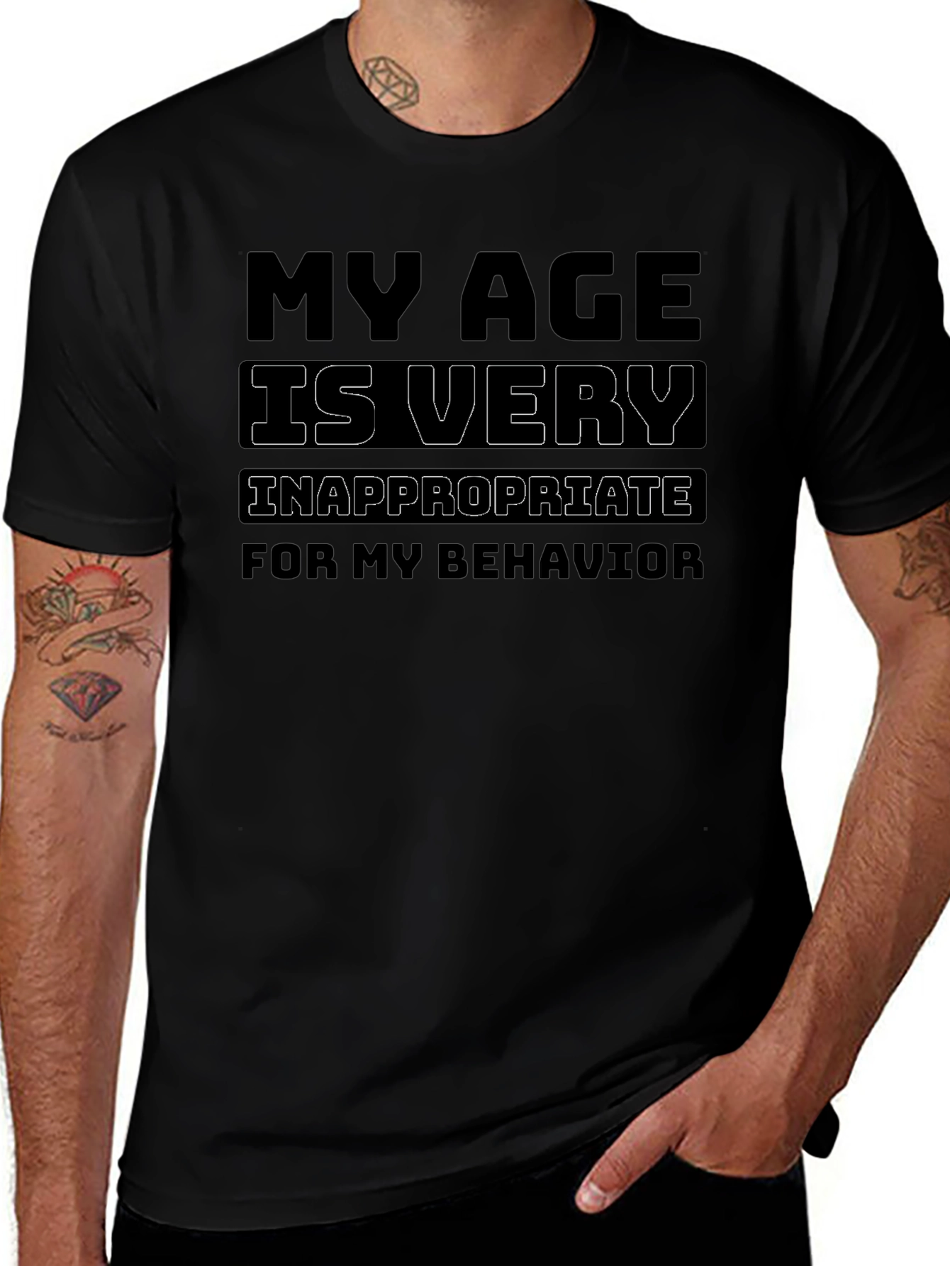 Funny My Age is Very Inappropriate Graphic T-Shirt