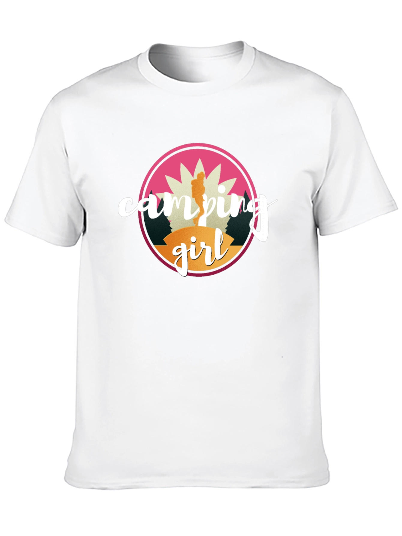 Camping Girl Graphic Tee - Black
