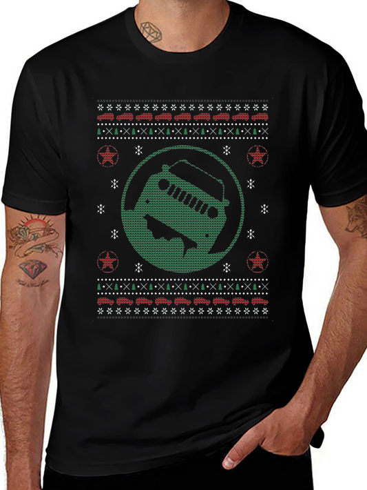Festive Jeep Ugly Christmas Sweater T-Shirt