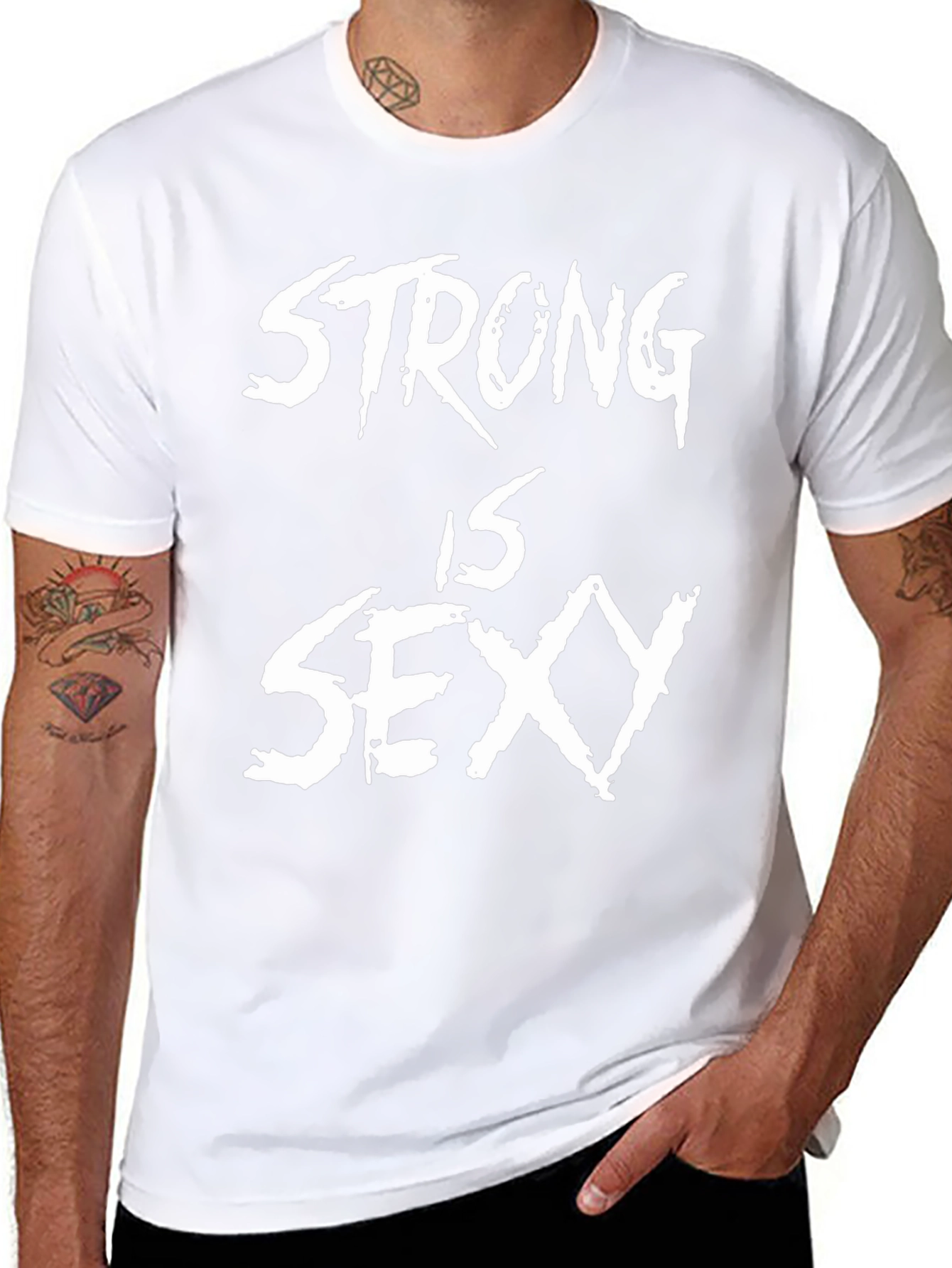 Strong is Sexy Graphic Tee - Black Cotton T-Shirt