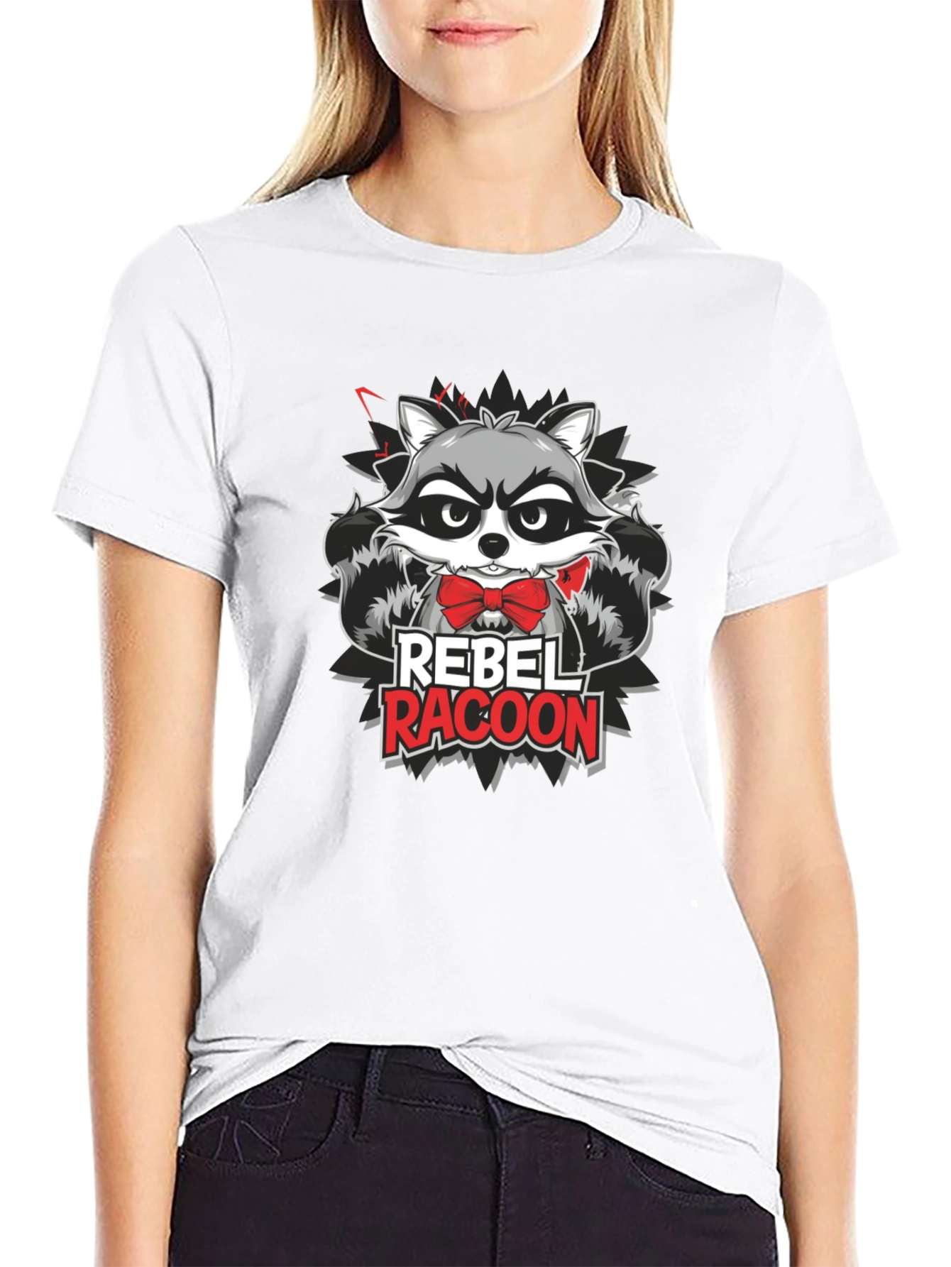 Rebel Racoon Graphic Tee - Black T-Shirt