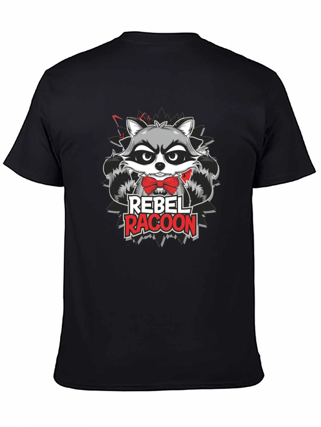 Rebel Racoon Graphic Tee - Black T-Shirt